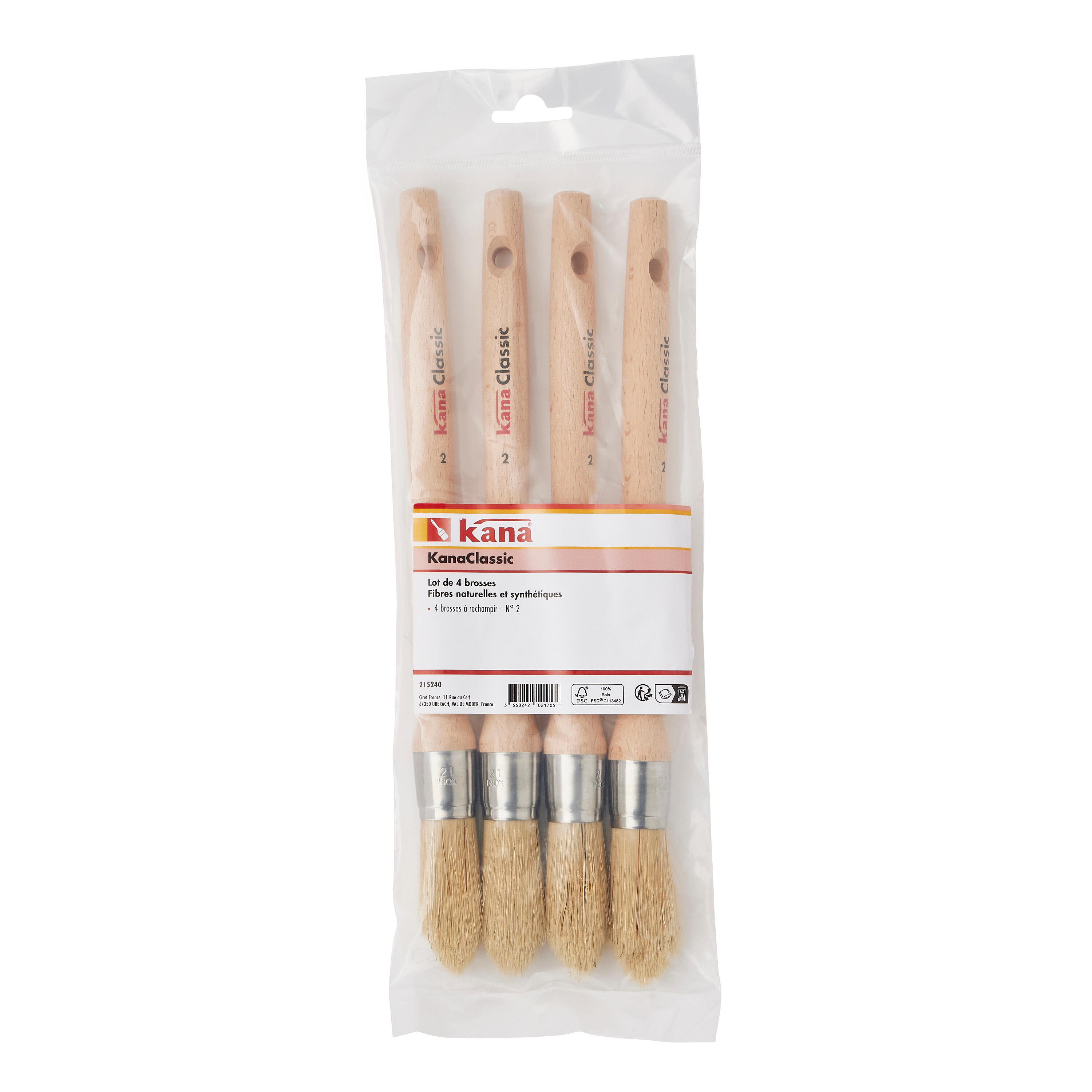Pinceaux brosses à rechampir toute peinture N°2 - KANA (lot de 4) - 2