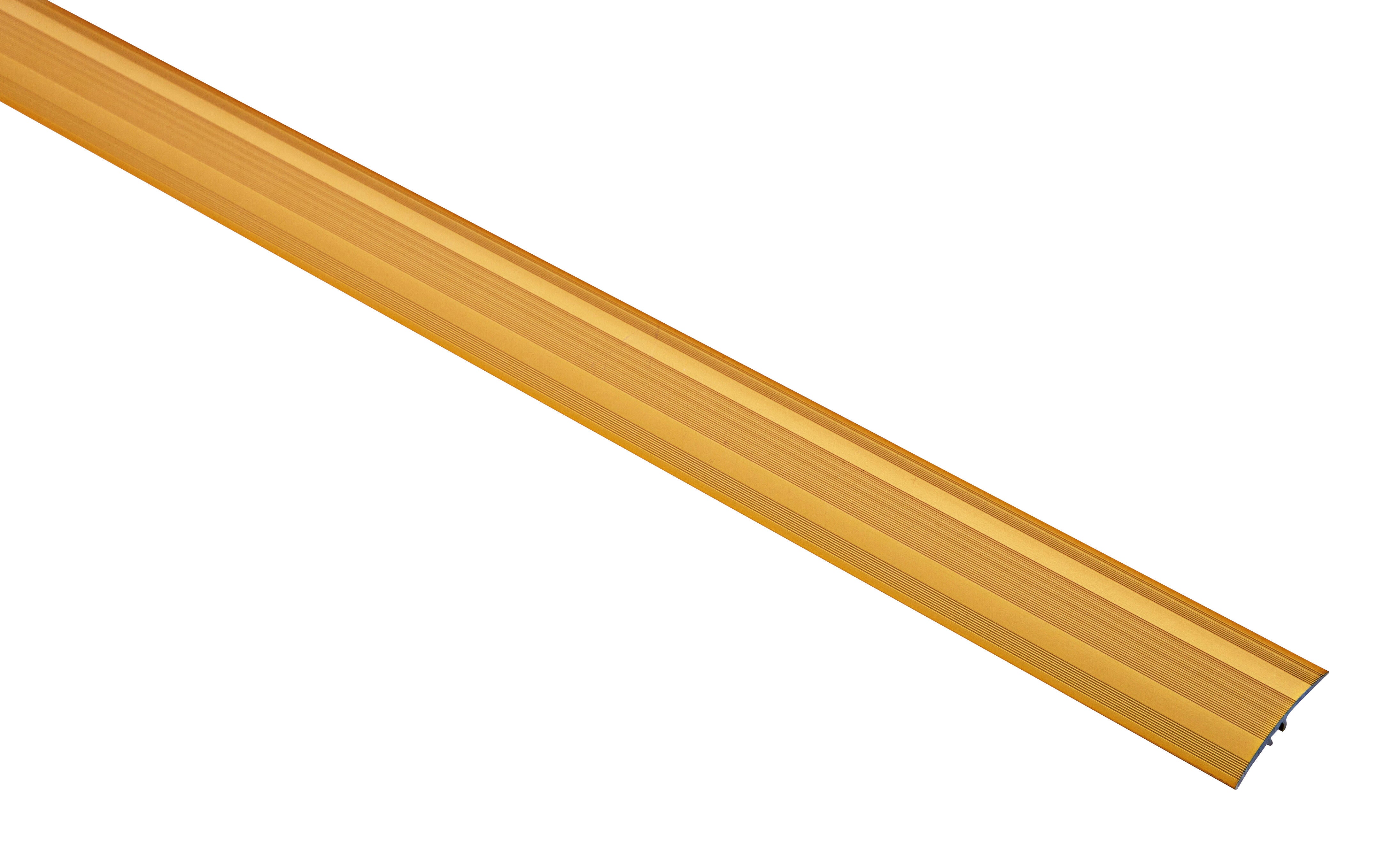 Barre de seuil aluminium or strié à visser L.93 x l.4,10 cm  - 6