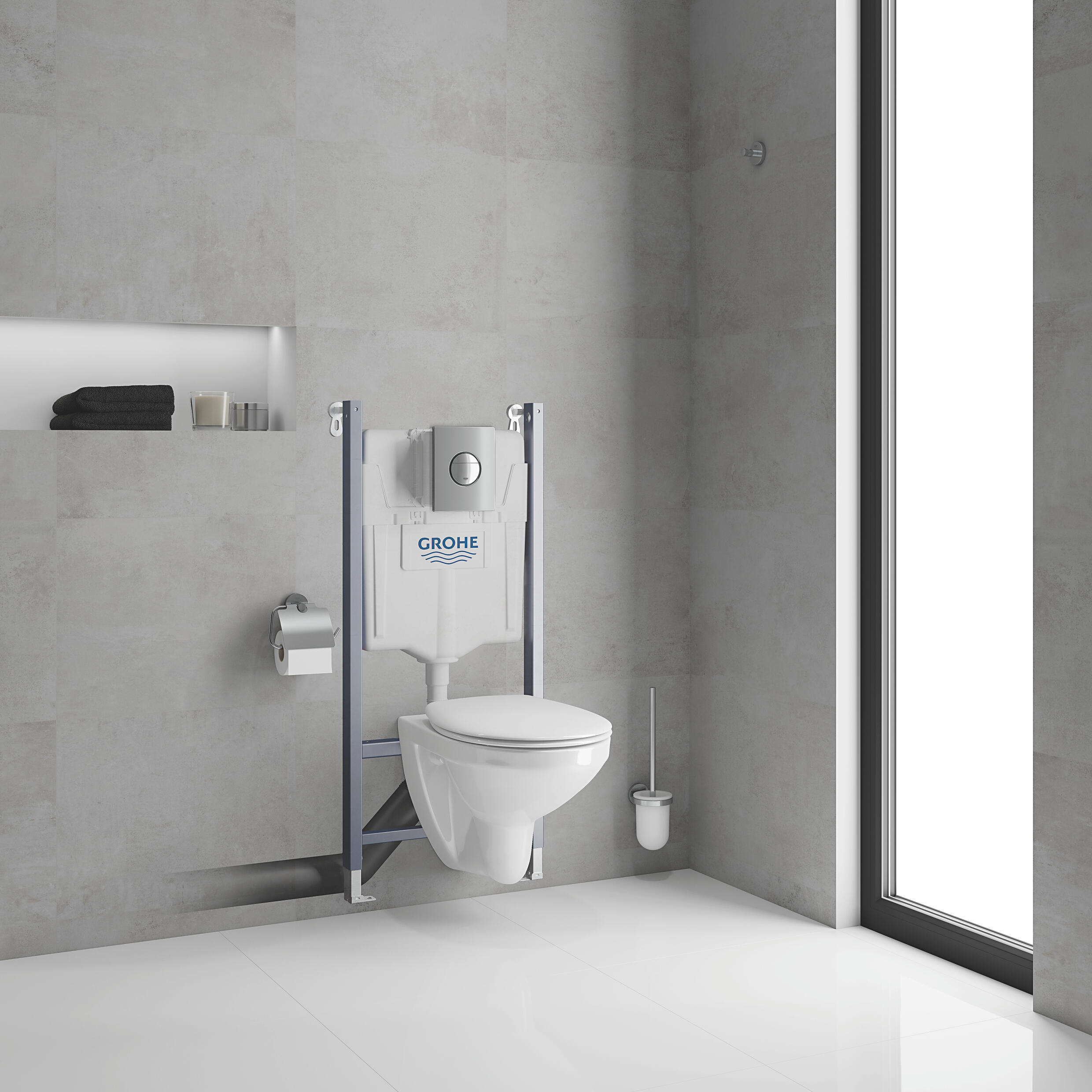 Pack wc suspendu avec bride bâti universel - GROHE Solido Bau Sail - 3