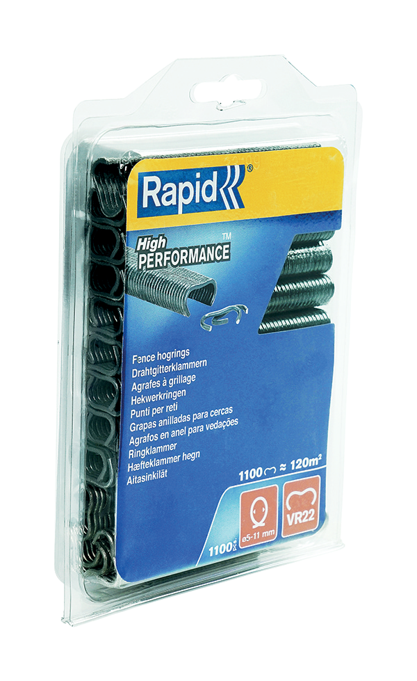 Lot de 1100 agrafes grillage VR22 anthracite - RAPID - 4