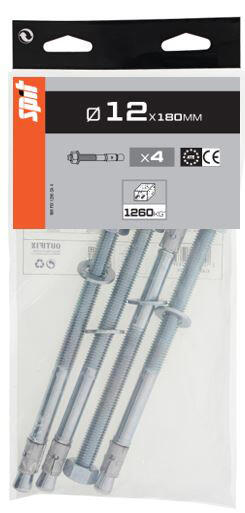 Goujon à bague multi-matériaux Diam.12 mm x 180 mm - SPIT Fix3(lot de 4) - 3