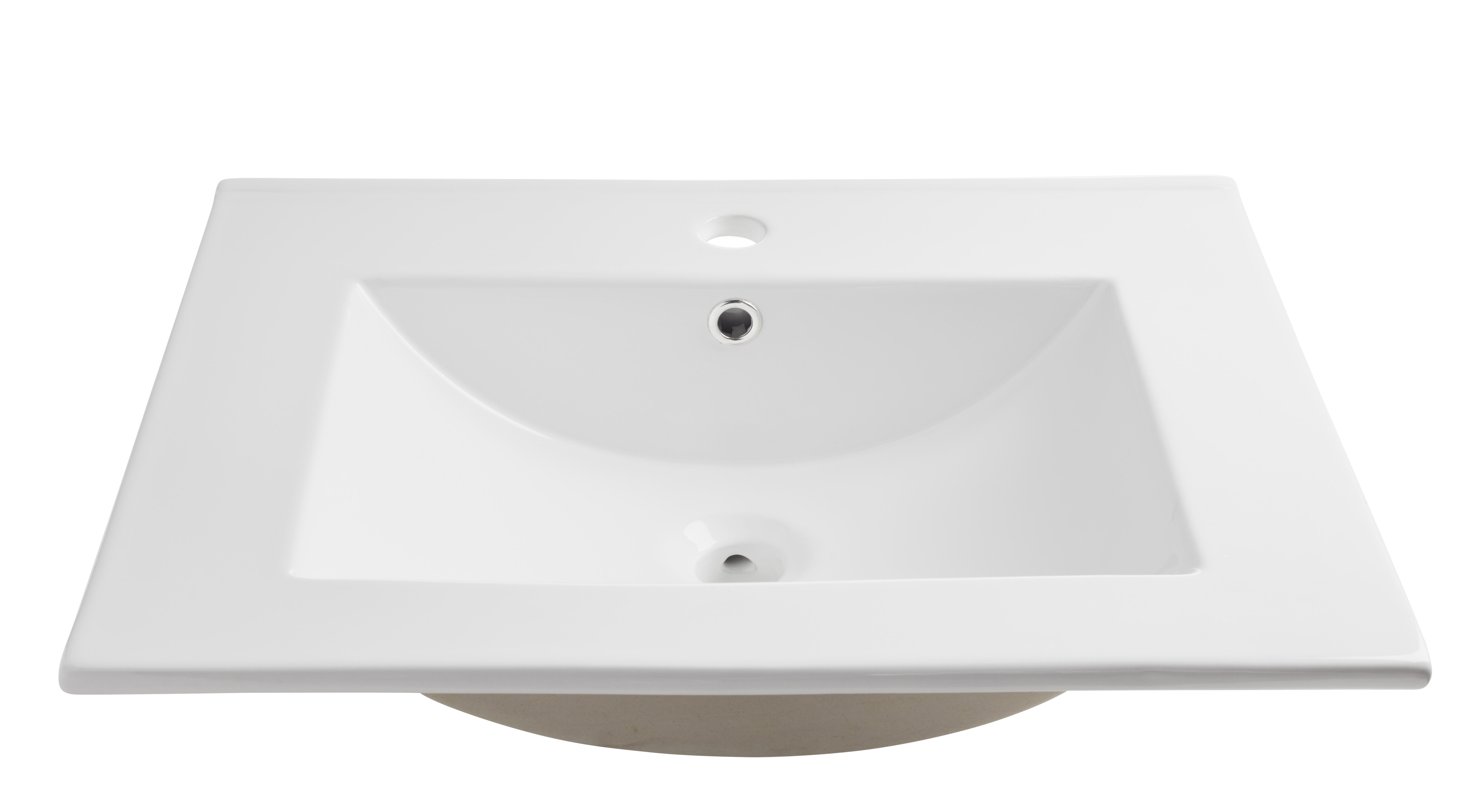 Vasque salle de bain céramique l.61 x H.1,5 x P.46 cm Atos/Ready - 2