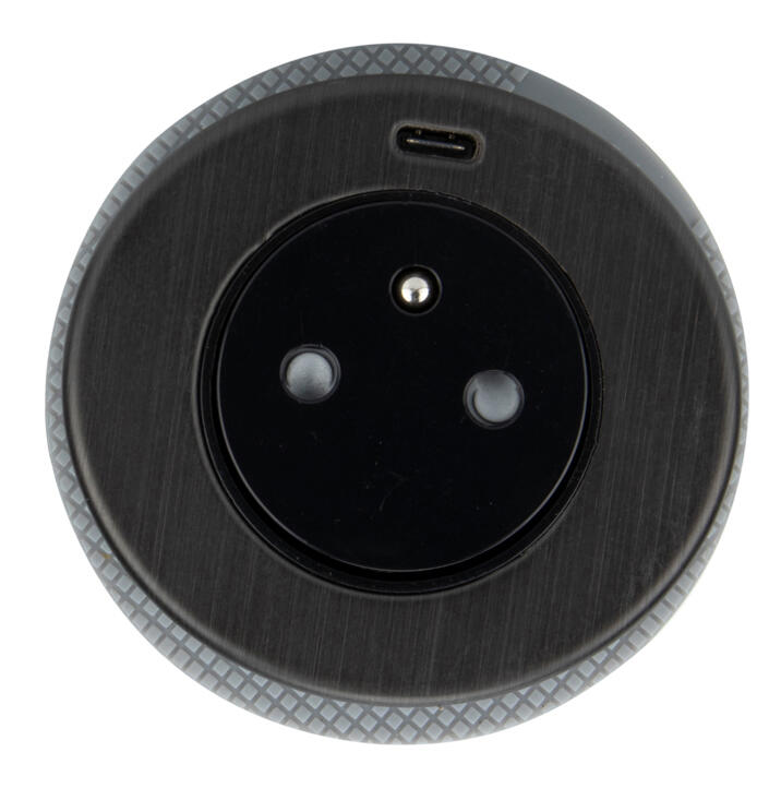 Multiprise escamotable 1 prise + USB Diam.60 mm Noir - Easy Eject VOLT - 4