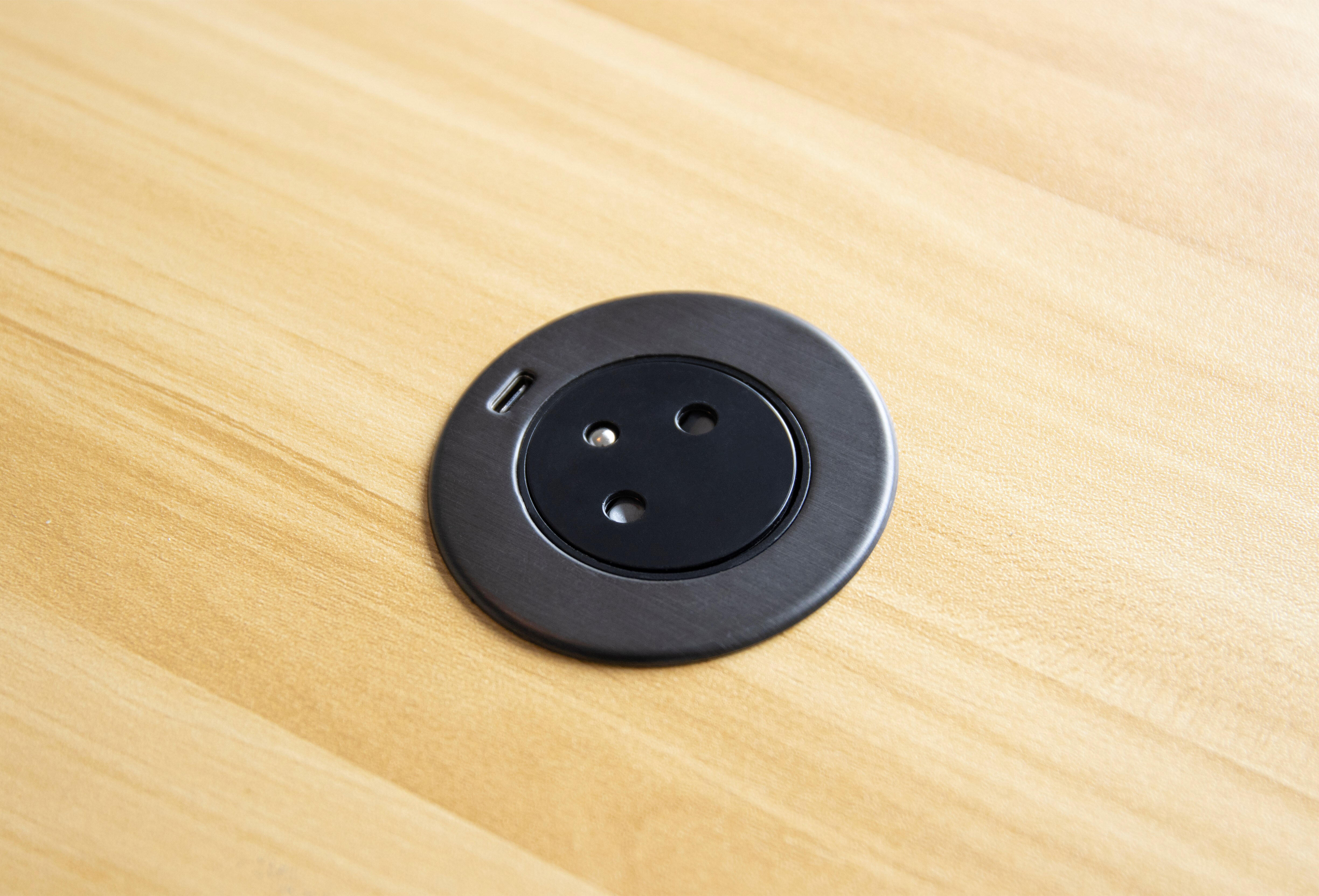 Multiprise escamotable 1 prise + USB Diam.60 mm Noir - Easy Eject VOLT - 7