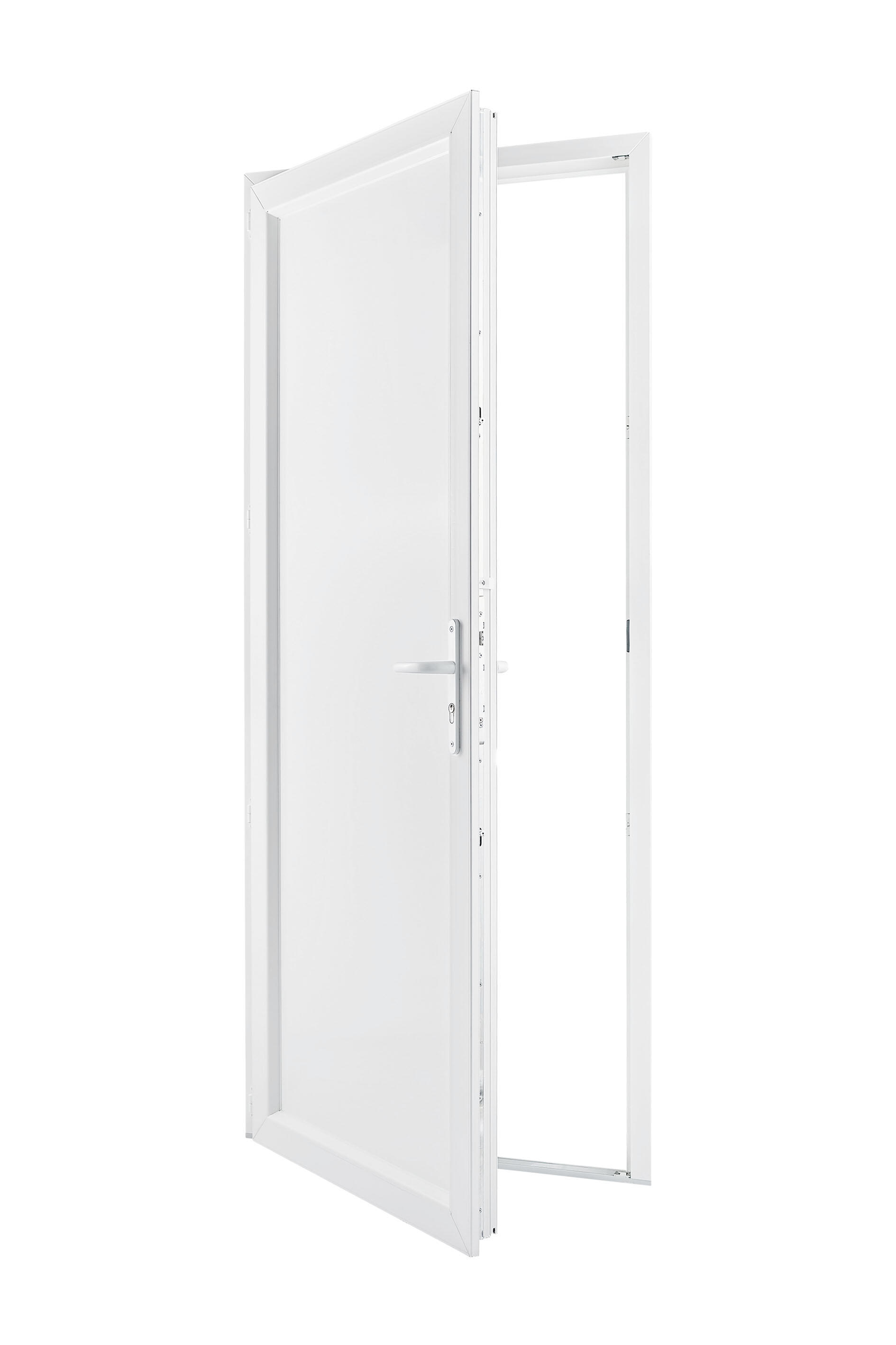 Porte de service PVC Pleine H.200 x l.90 cm poussant droit blanc - 8