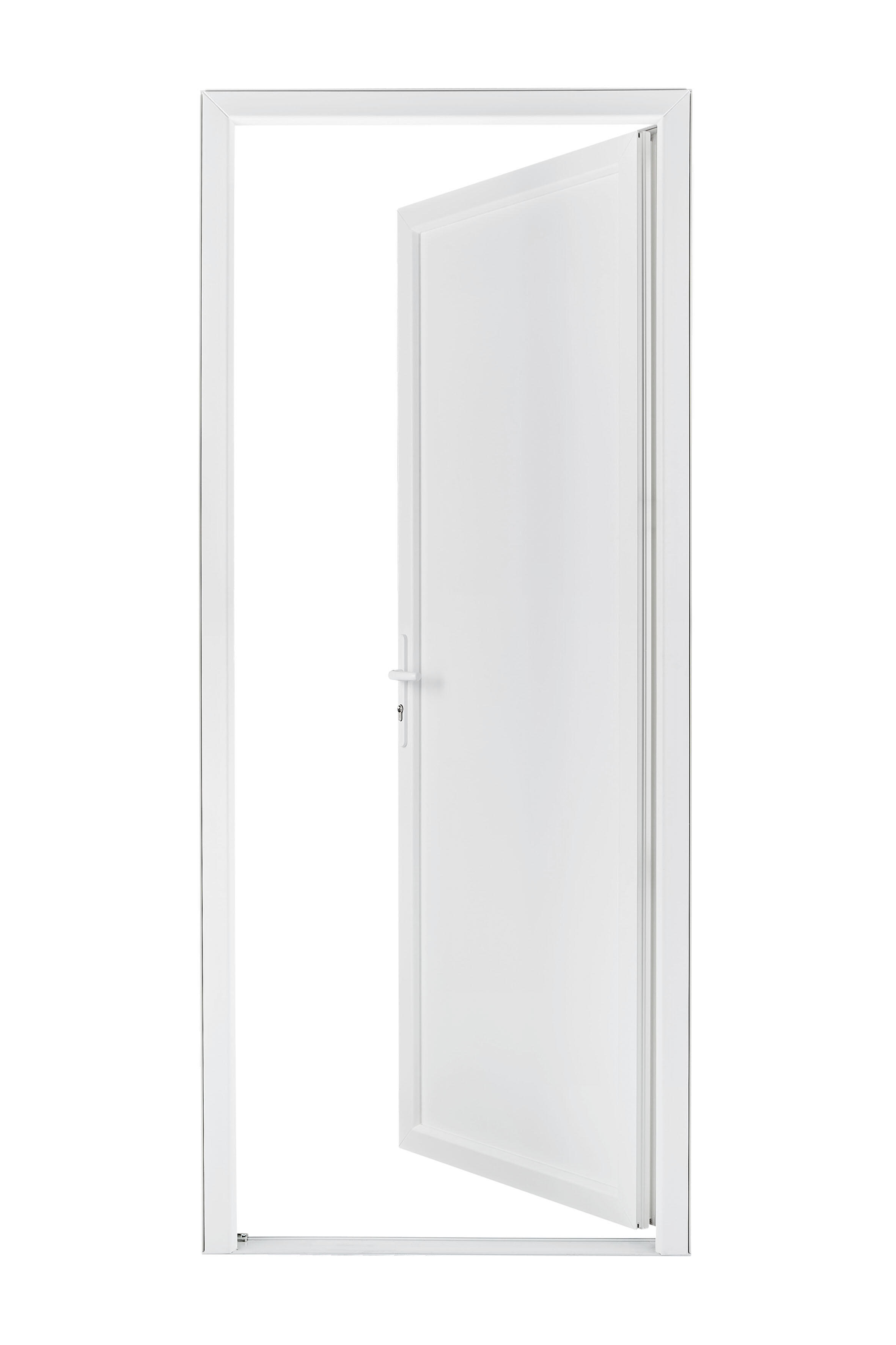 Porte de service PVC Pleine H.200 x l.90 cm poussant droit blanc - 7