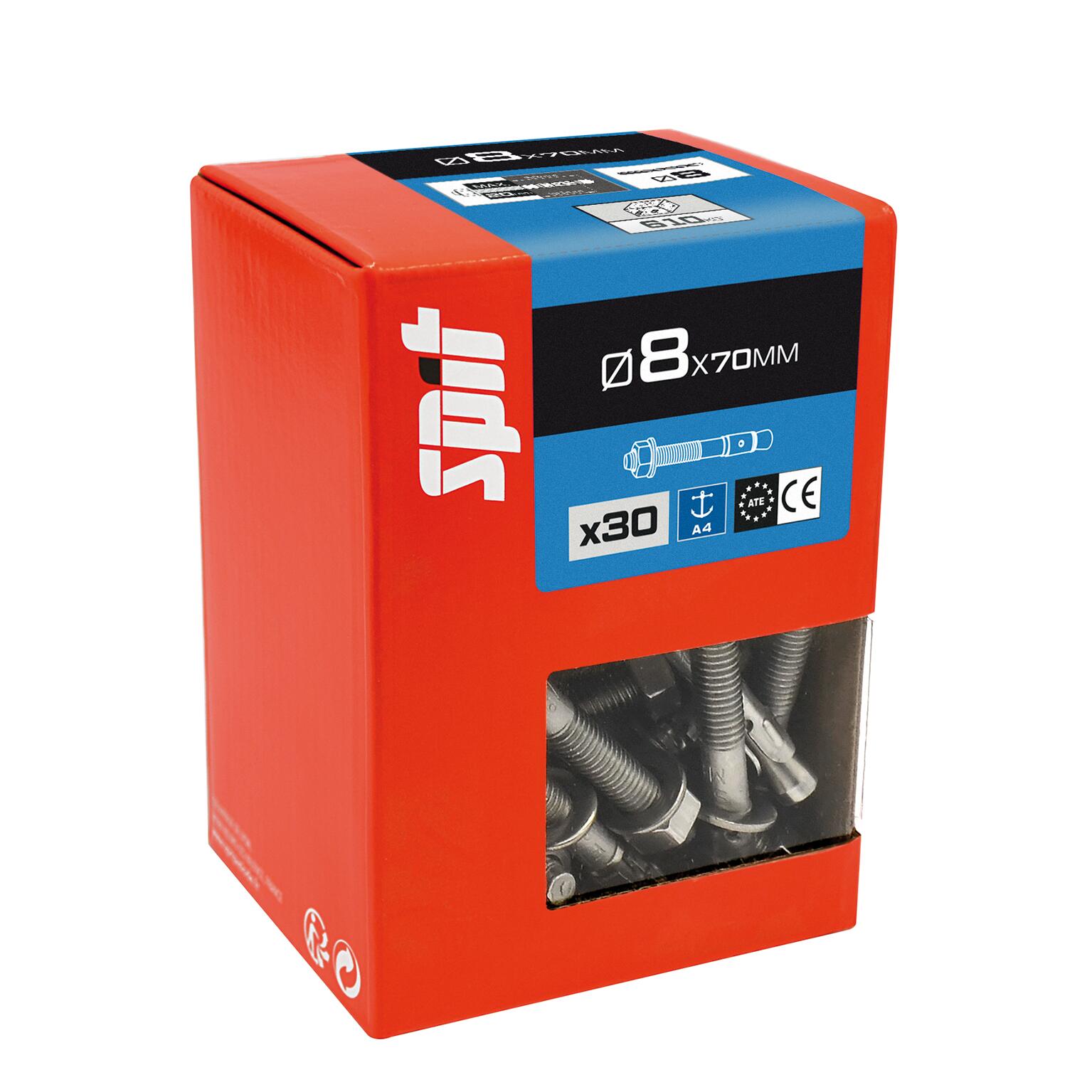 Goujon à bague multi-matériaux Diam.8 mm x 70 mm - SPIT Fix3(lot de 30) - 2