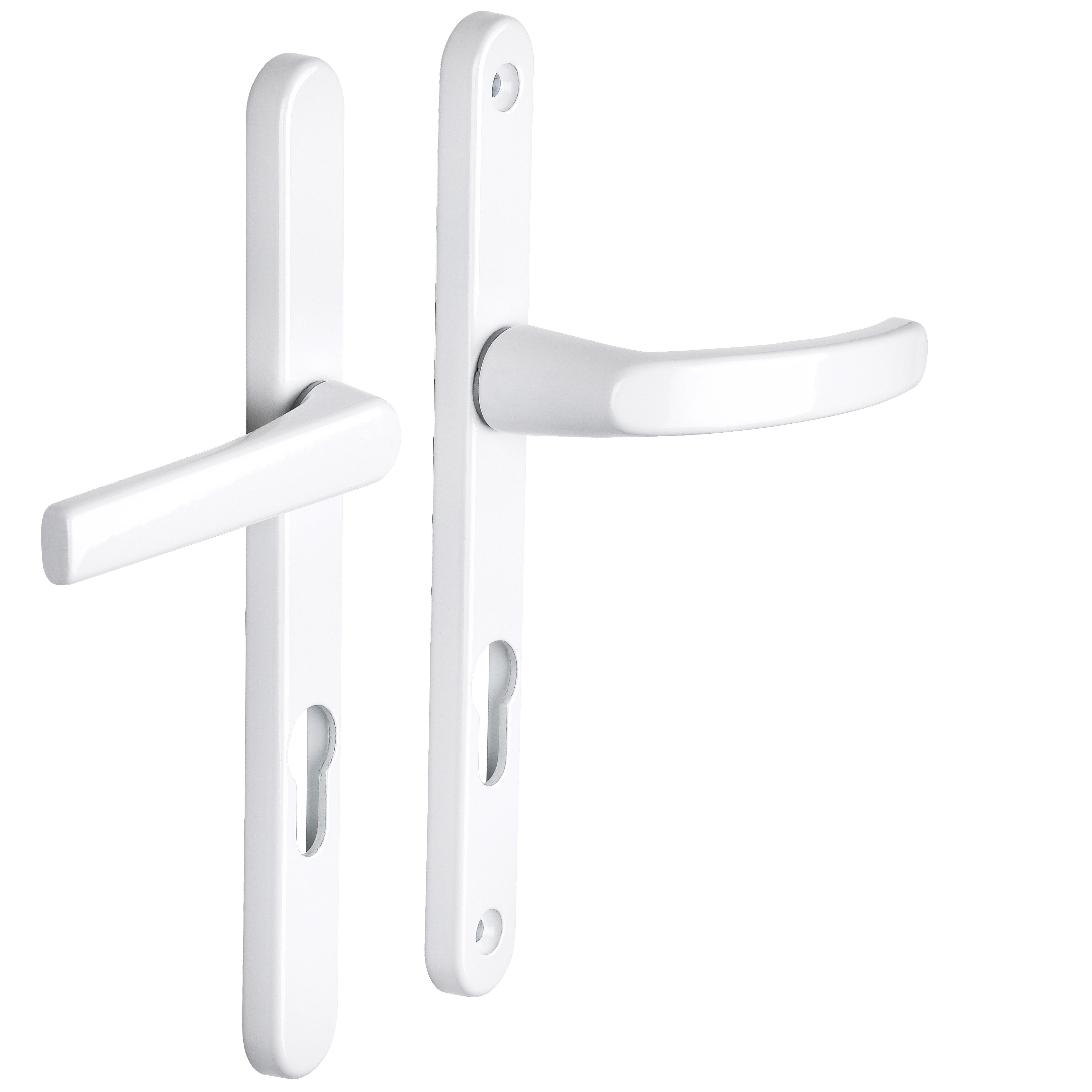 Poignée de porte sur plaque blanche entraxe 195 mm Col court BEVERLY x2 - 2