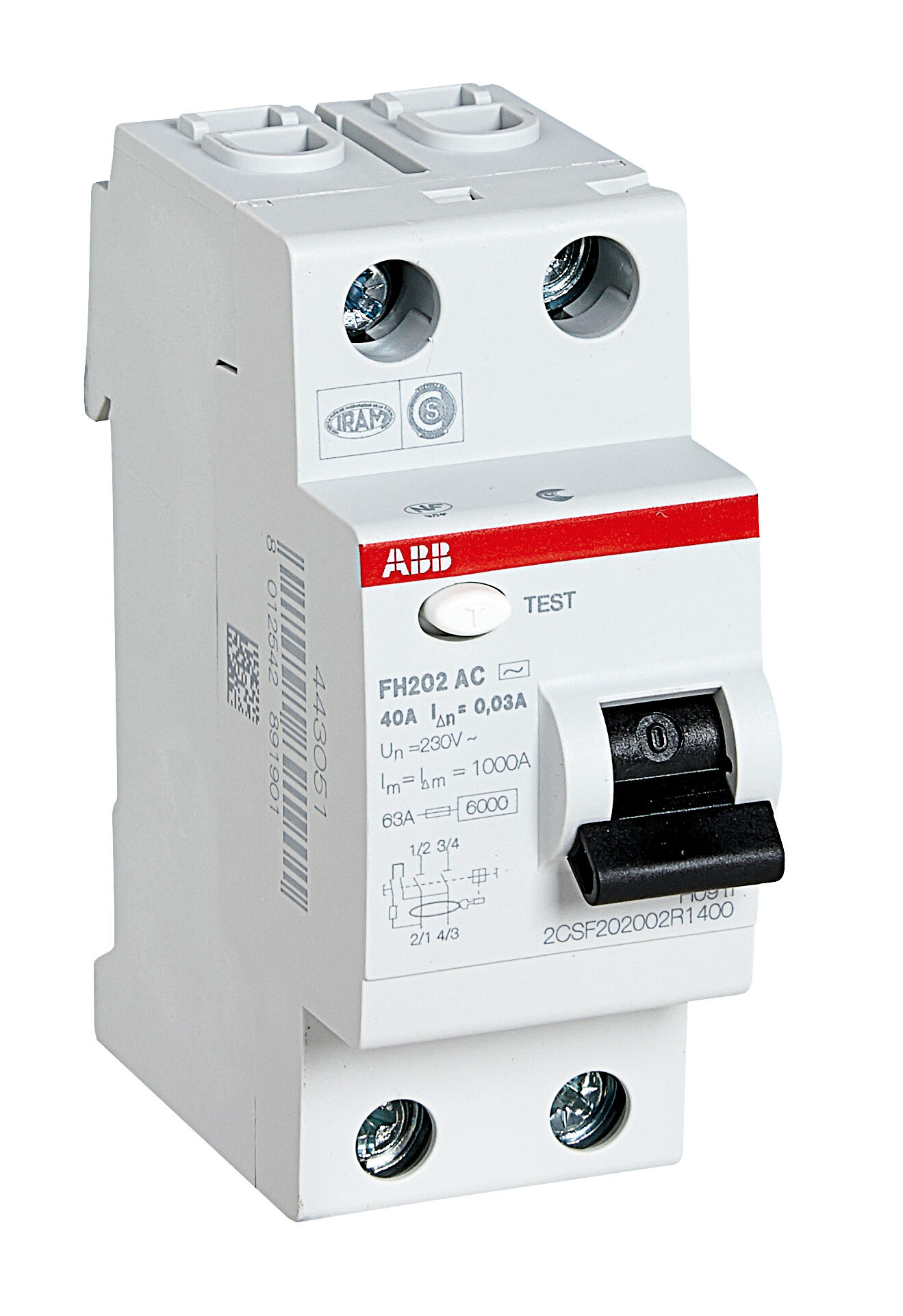 Interrupteur différentiel 40A 30mA - ABB - 3