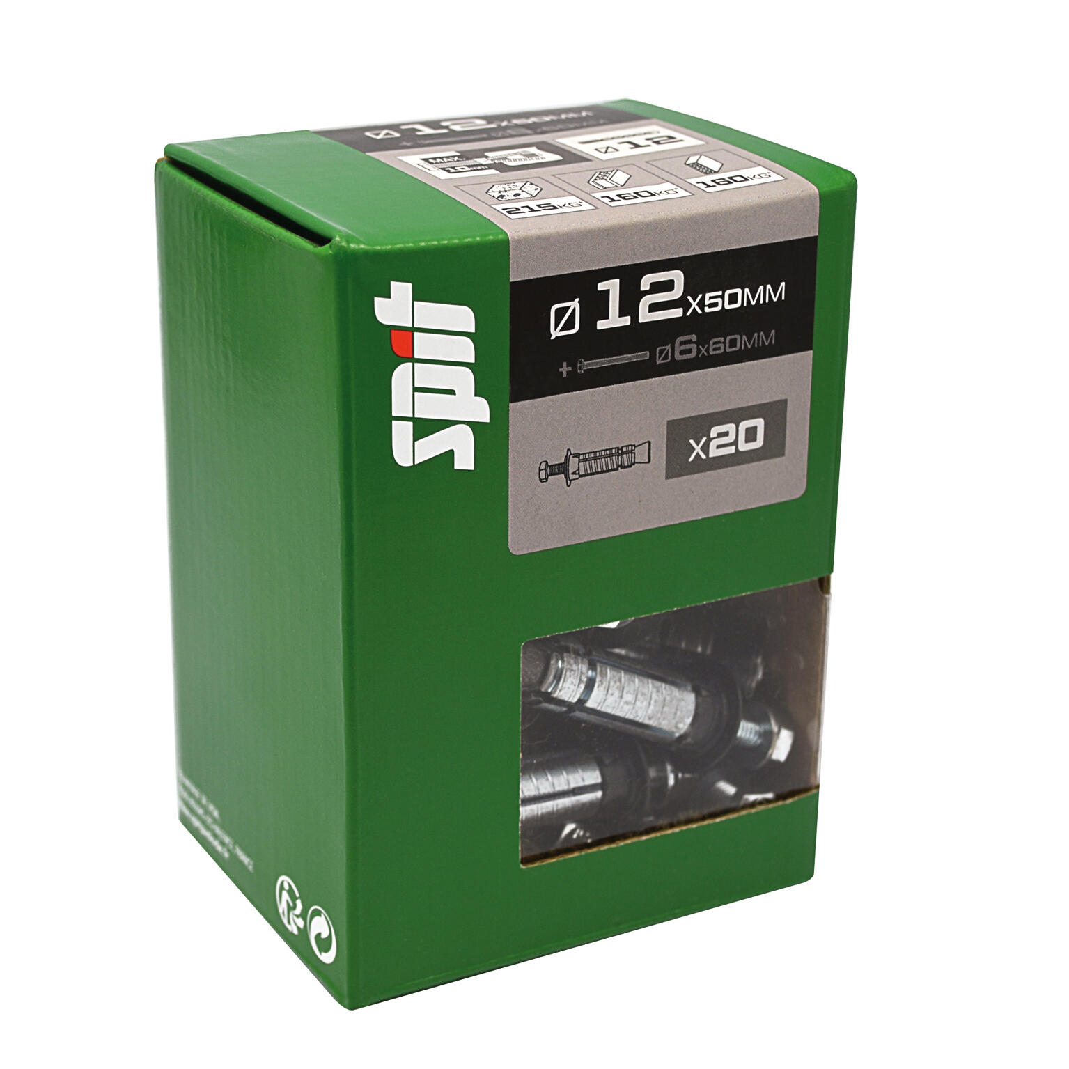 Cheville à expansion multi-matériaux Diam.12 mm x 60 mm - SPIT Prima (lot de 20) - 2