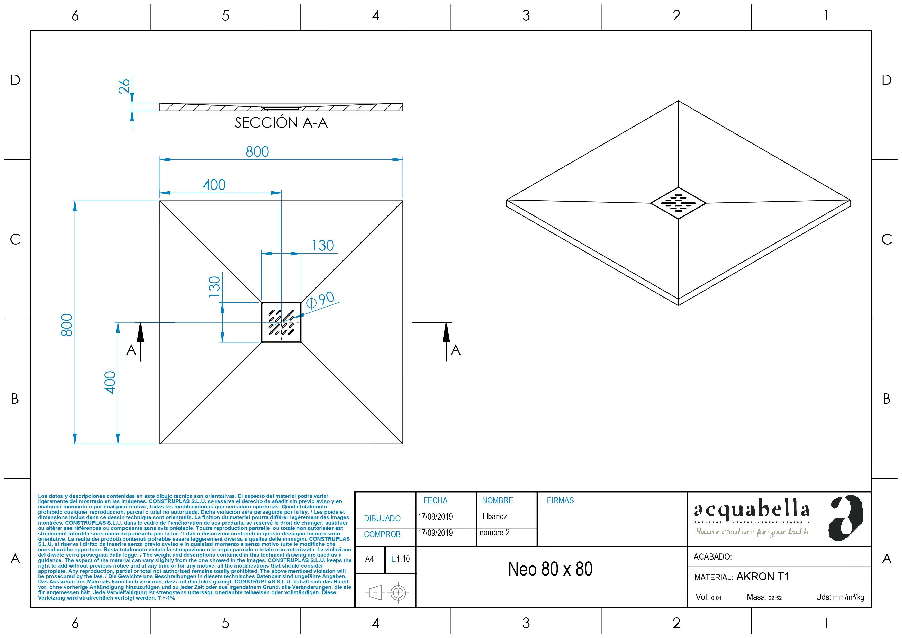 Receveur de douche extra-plat L.80 x l.80 cm Ep.2,5 cm résine blanc Senstures - 2