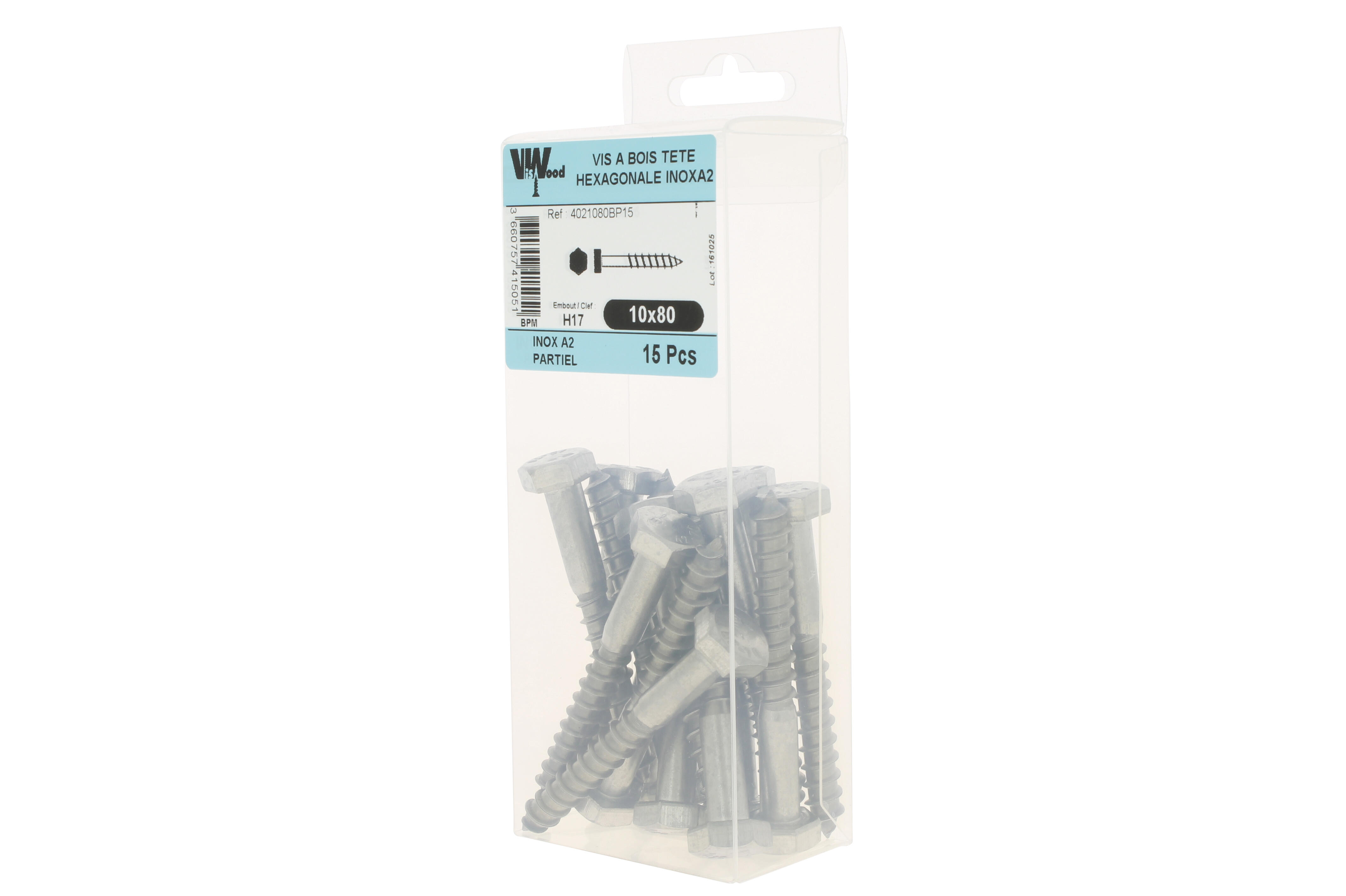 Tirefond bois inox A2 Diam. 6 x 50 mm Boîte de 50 - VISWOOD - 2