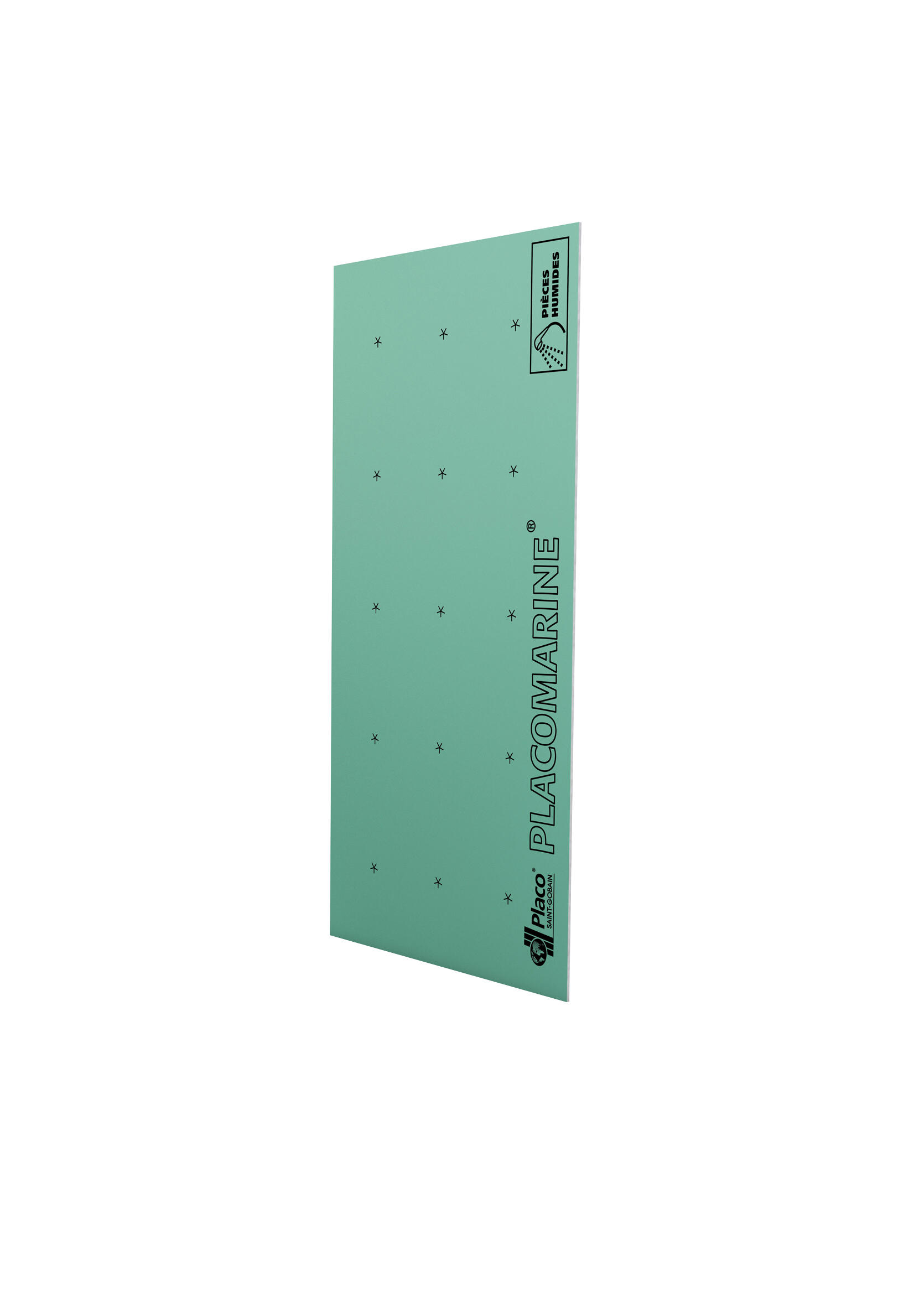 Plaque de plâtre BA13 hydrofuge NF H.250 x l.120 cm - PLACOPLATRE - 2