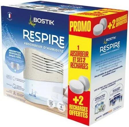 Absorbeur d'humidité + 4 recharges dont 2 gratuite jusqu'à 25m² Respire - BOSTIK - 3