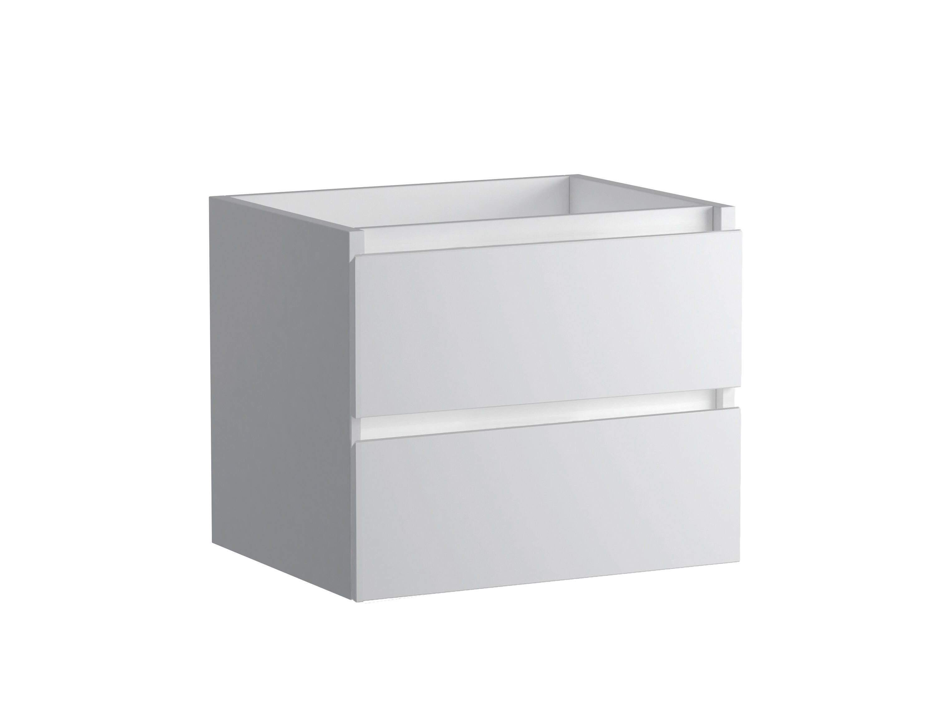 Meuble sous vasque suspendu 2 tiroirs blanc brillant l.60 x P.45 x H.50 cm - ATLANTIS - 2
