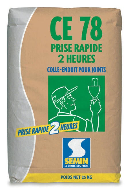 Colle-enduit pour joint CE78 rapide 2h sac de 25 kg - SEMIN - 2