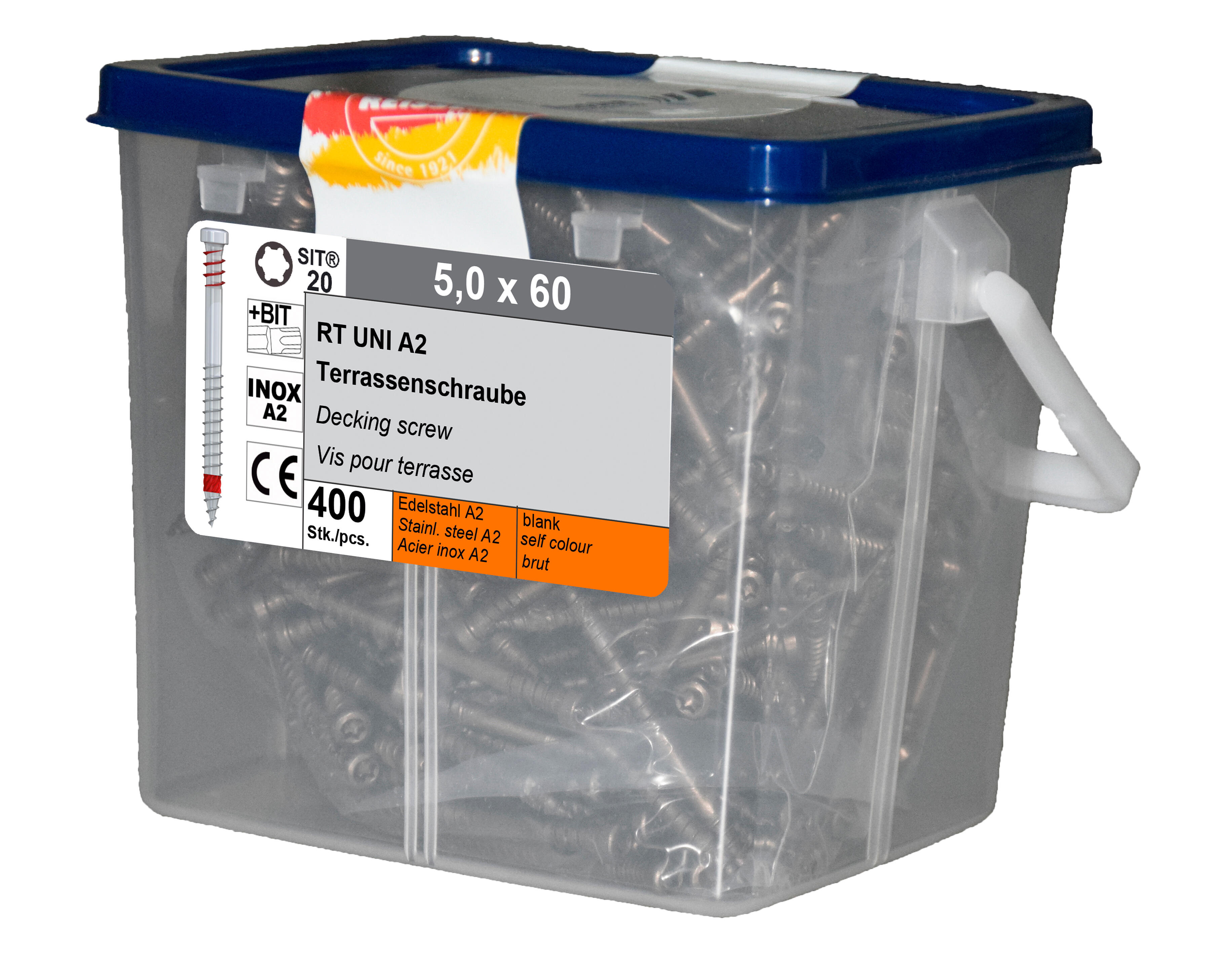 Vis terrasse inox A2 Diam. 5 x 50 mm Boîte de 500 - REISSER - 2
