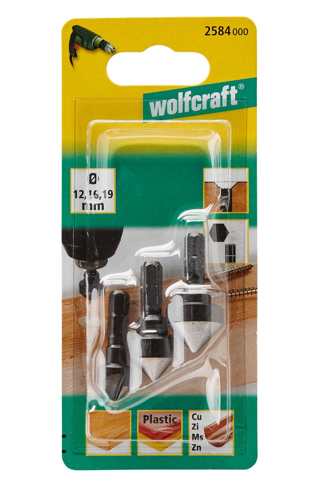 3 fraisoir WS 1 tranchant 6 pans - WOLFCRAFT