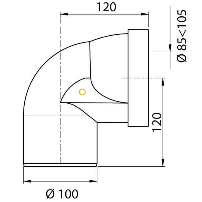 Pipe WC courte coudée mâle Ø85/105 Wirquin Pro - 2