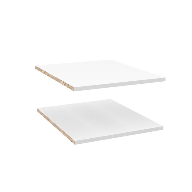 Lot de 2 étagères pour colonne, demi-colonne et caisson bas 45 cm Blanc
