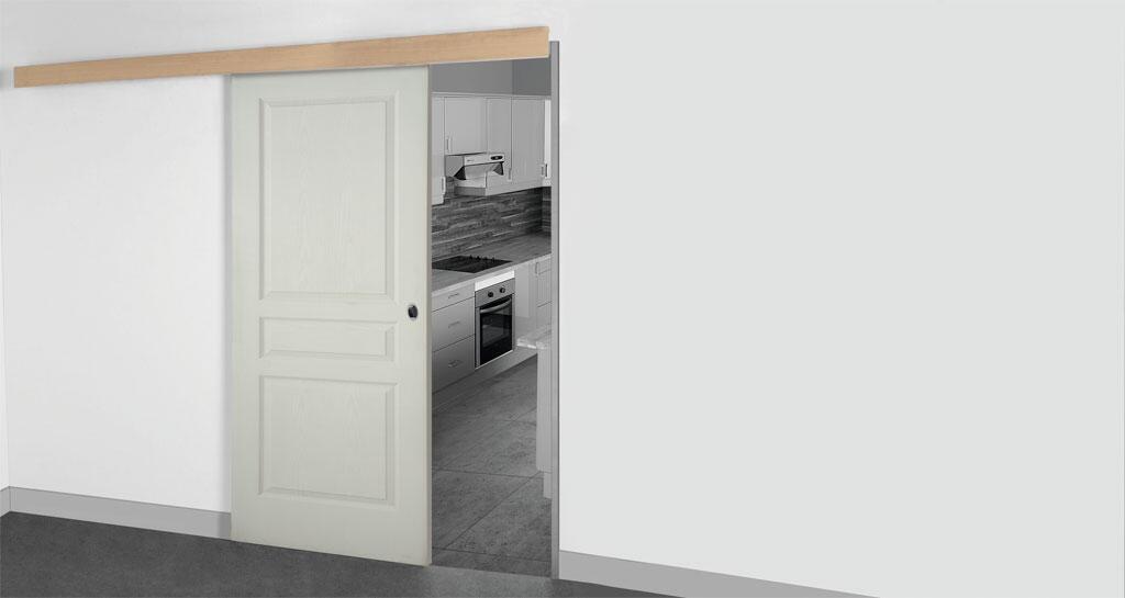 Porte seule postformée prépeinte 3 panneaux H.204 x l.83 cm - CHAUVAT - 2