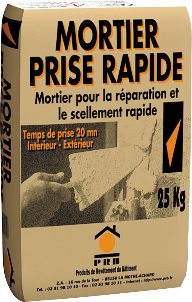Mortier prise rapide prêt à l'emploi gris 25 kg - PRB - 2