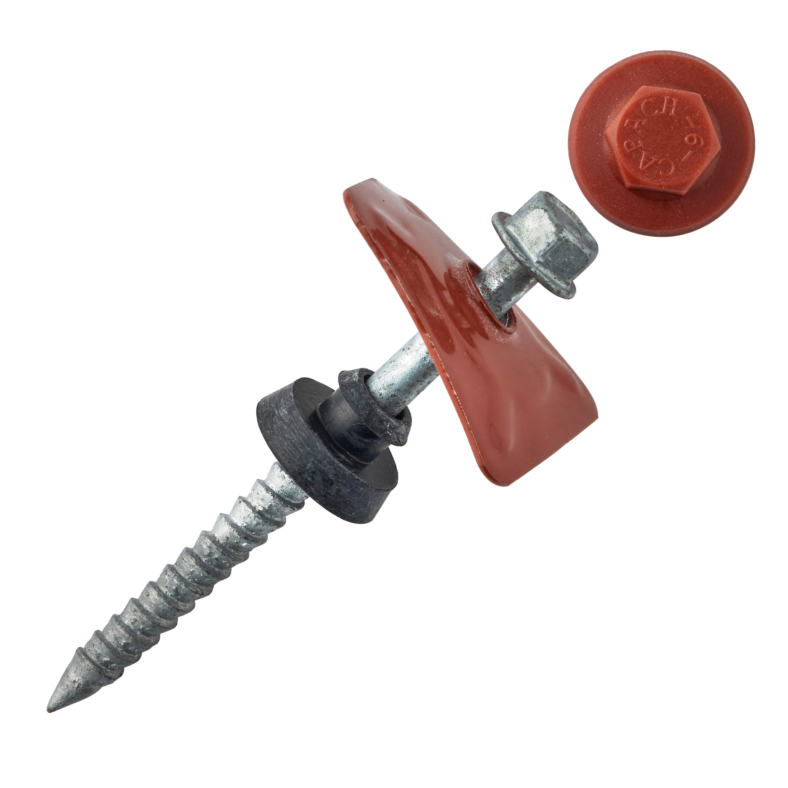 50 TIREFONDS 6X80MM + RONDELLE TERRACOTA - ETANCO - 2