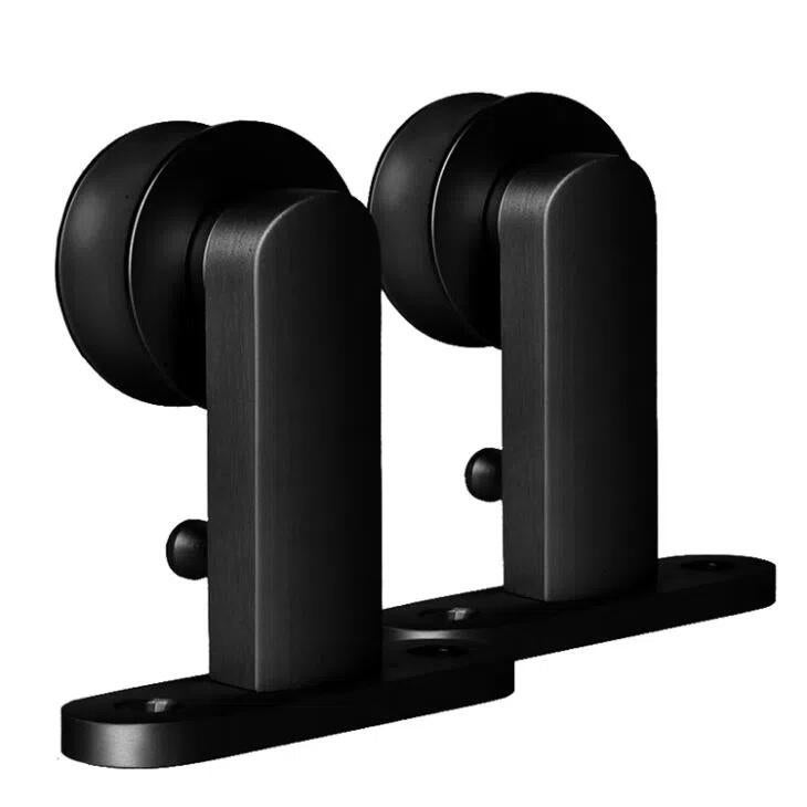 Rail pour porte coulissante Larg.93 cm maximum en applique aluminium noir - 4