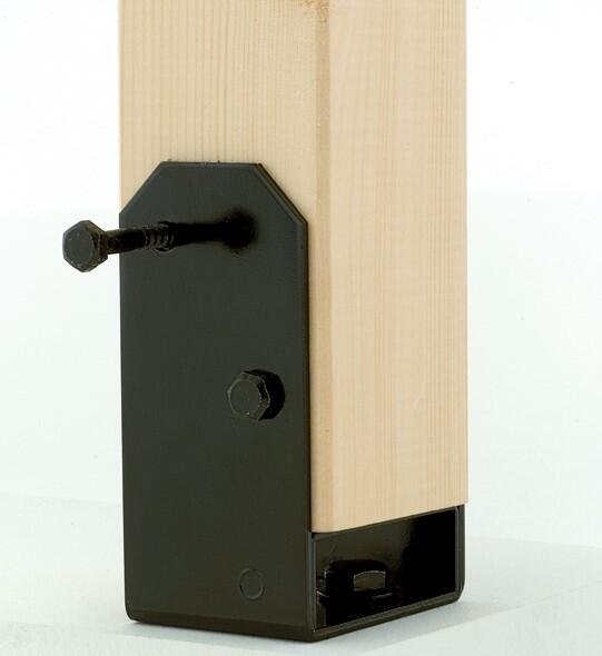 Support de poteau en acier anodisé noir pour poteau de Larg.70 mm - 2