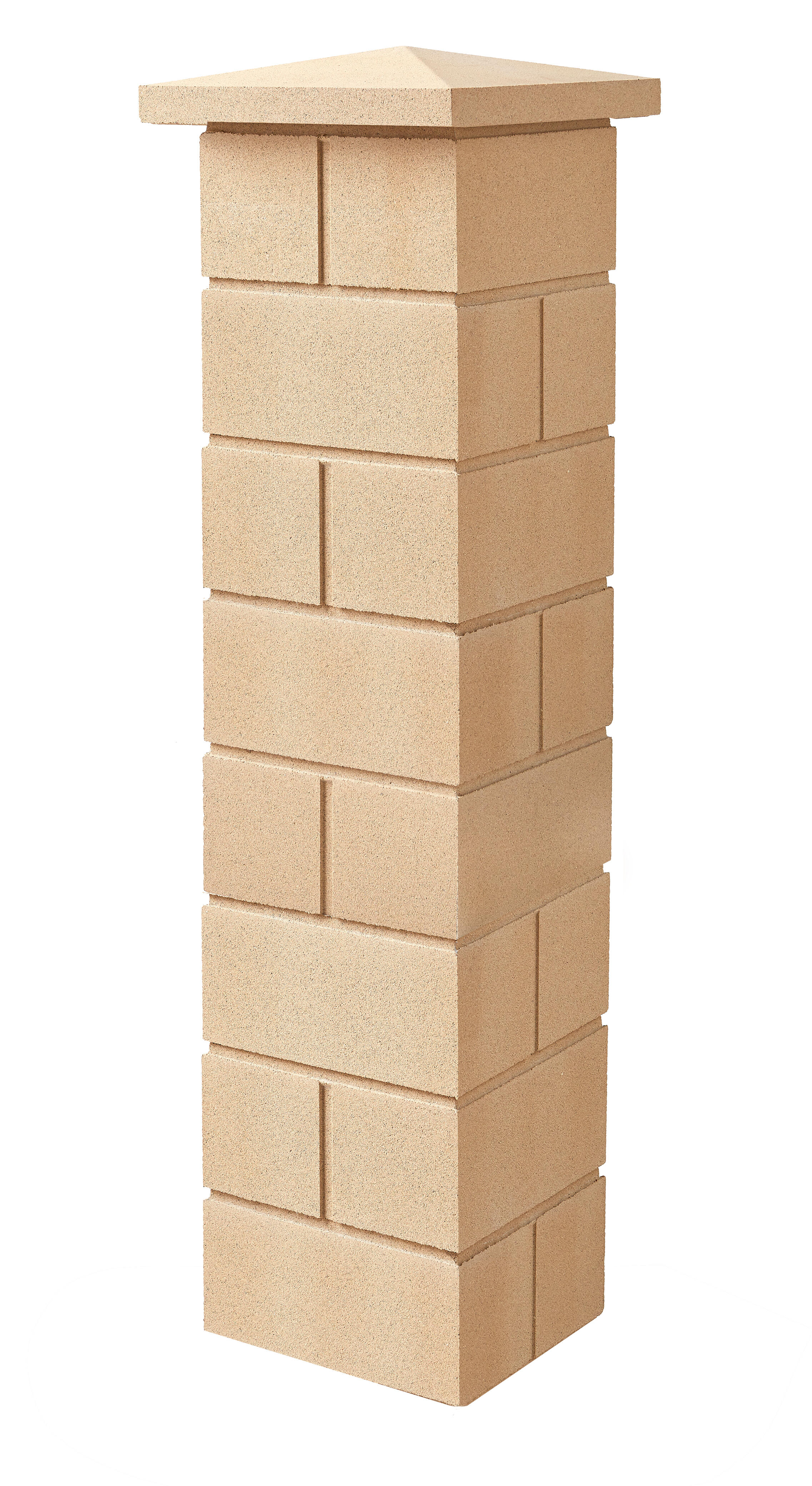Elément de pilier lisse ton pierre l.32,5 x P.32,5 x H.16,7 cm - WESER - 2