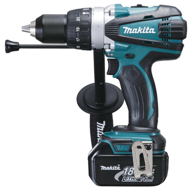Perceuse à percussion 18 V MAKITA Dhp458rtj, 91 Nm + 2 batteries