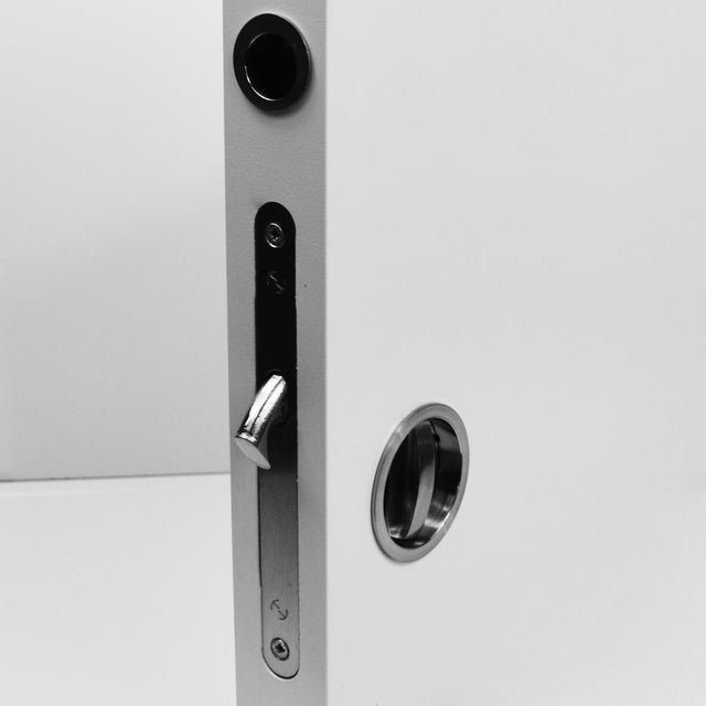 Poignée de porte coulissante condamnation chrome