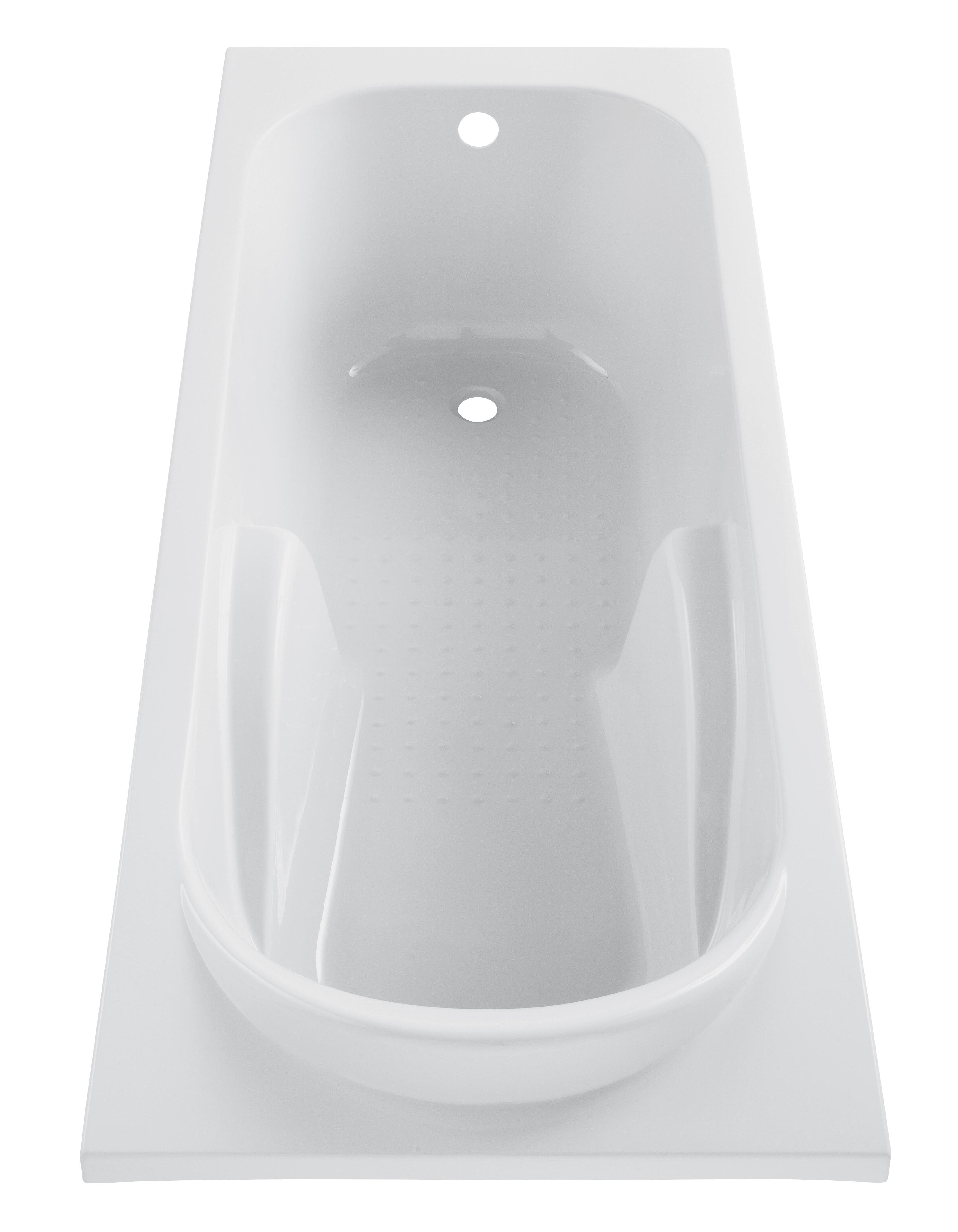 Baignoire rectangulaire blanche L.170 x l.70 cm - 3