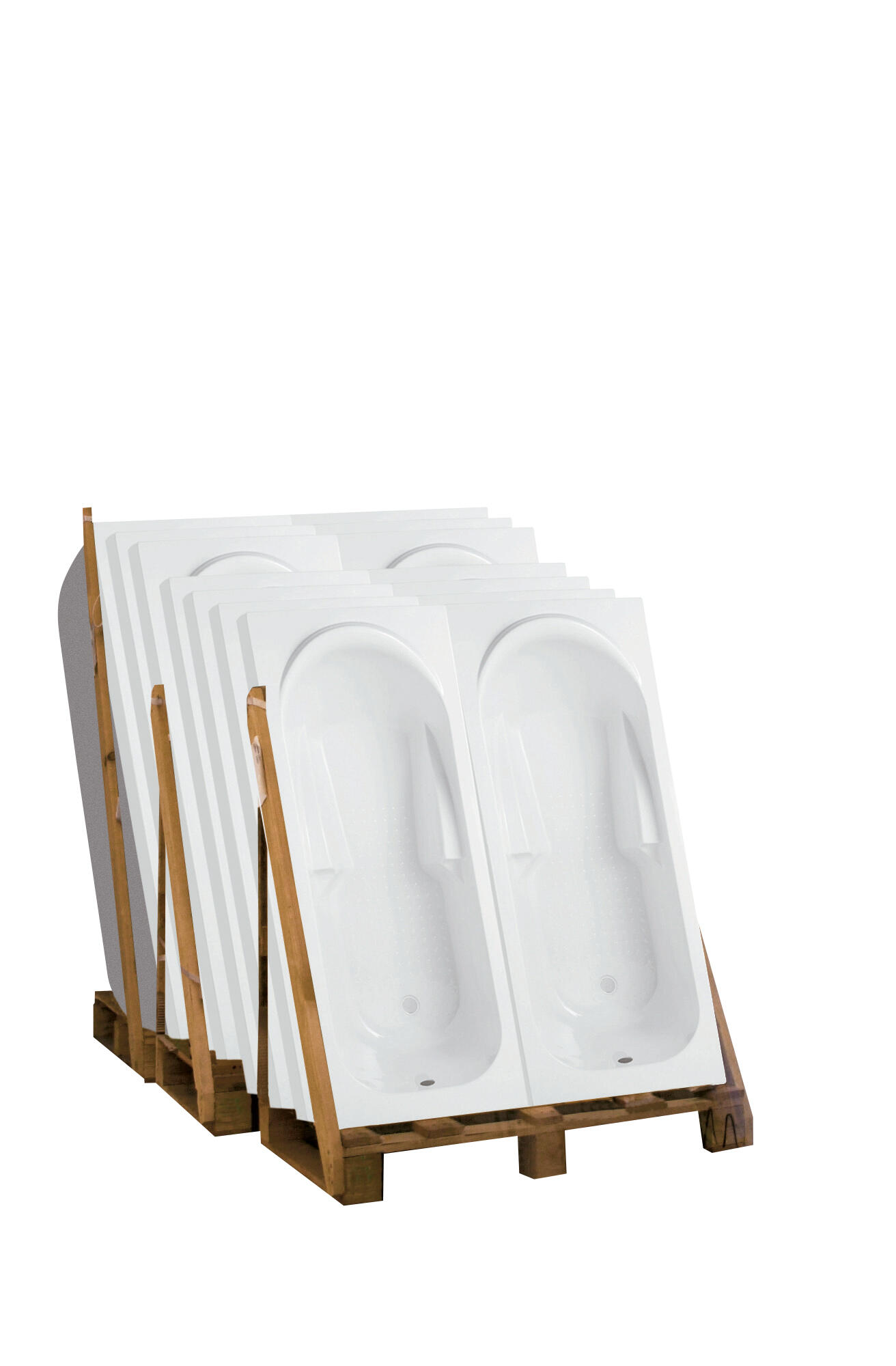 Baignoire rectangulaire blanche L.170 x l.70 cm - 2
