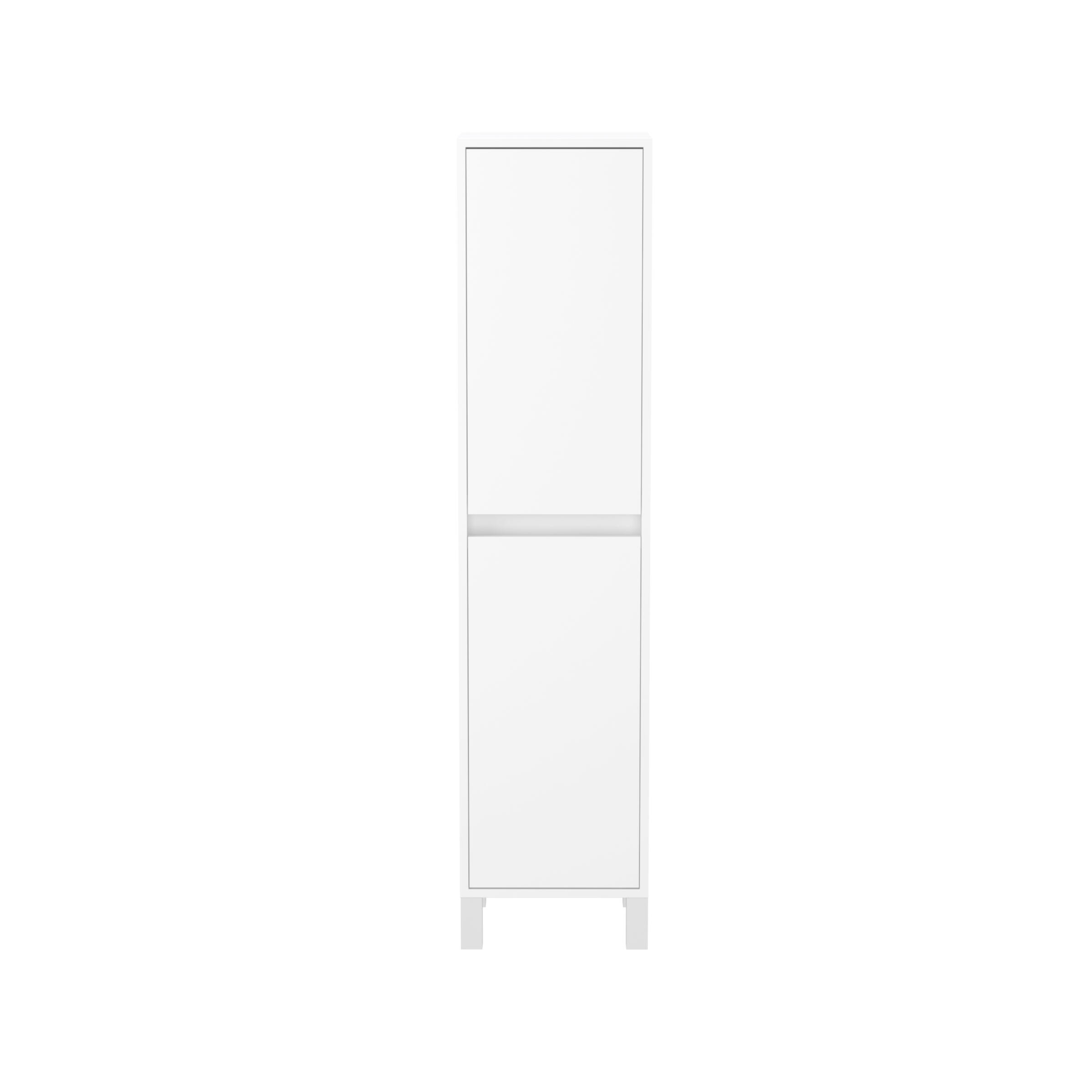 Colonne de salle de bain sur pieds 2 portes aspect blanc l.35 x P.32,50 x H.160 cm - ATOS - 4