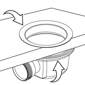 Bonde ultra-plate receveur D90,  h48 mm, - NF - 6