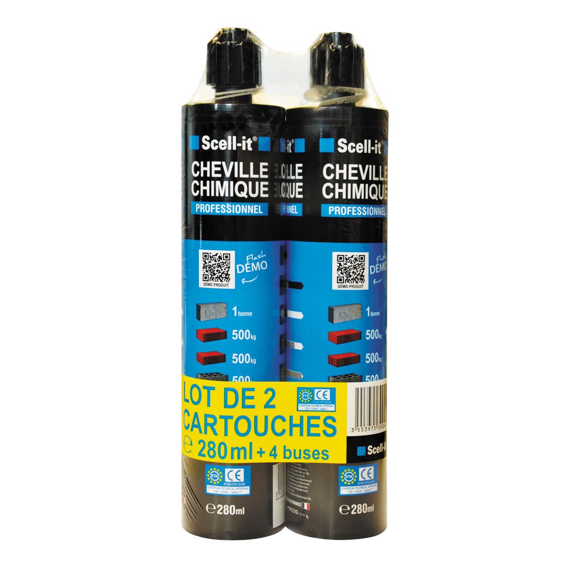 Cartouches de scellement chimique 280 ml + 4 buses - SCELL IT (Lot de 2) - 4
