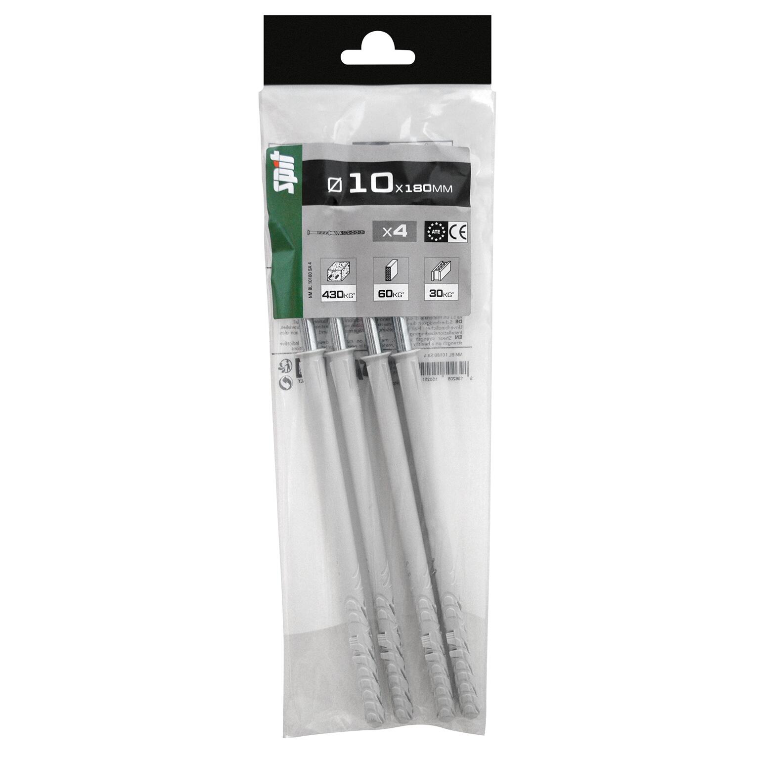 Cheville traversante multi-matériaux Diam.10 mm x 180 mm - SPIT Blong (lot de 4) - 2