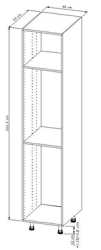 Colonne de cuisine l.45 x H.211,20 x P.56 cm Blanc - 2
