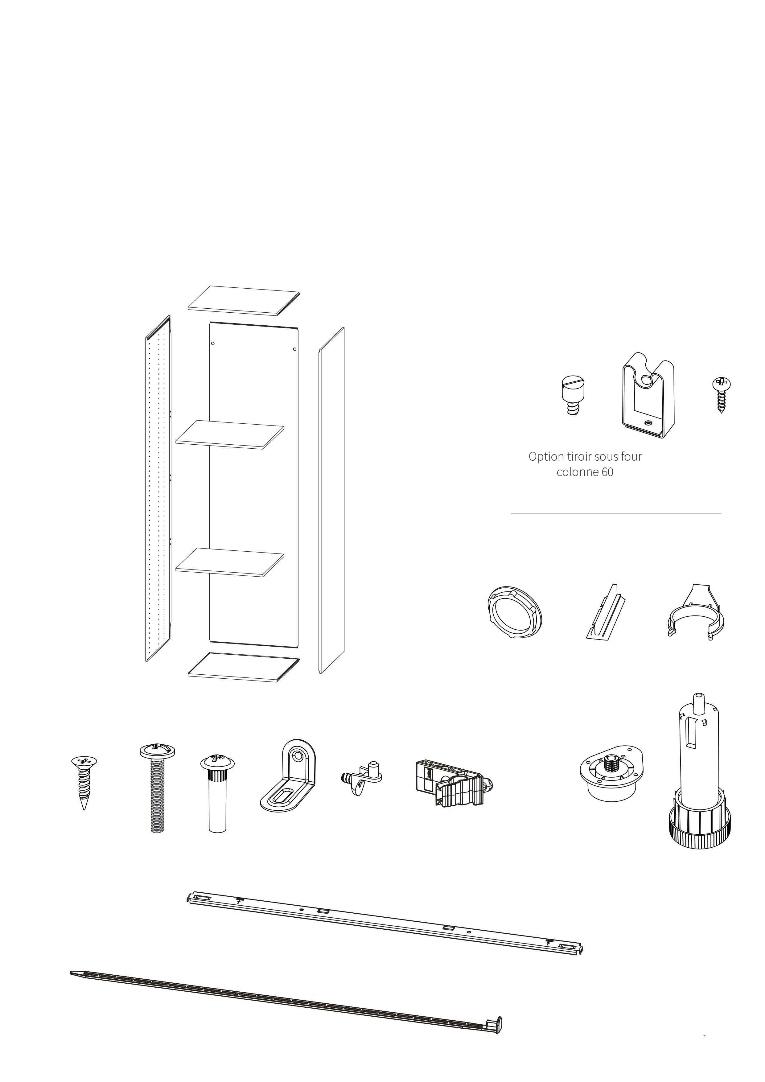 Colonne de cuisine l.60 x H.211,20 x P.56 cm Gris - 3