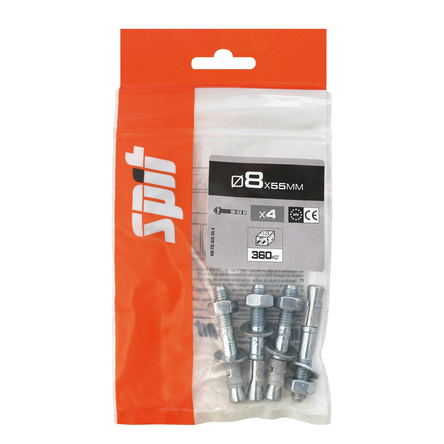Goujon à bague multi-matériaux Diam.8 mm x 55 mm - SPIT Fix3(lot de 4) - 2