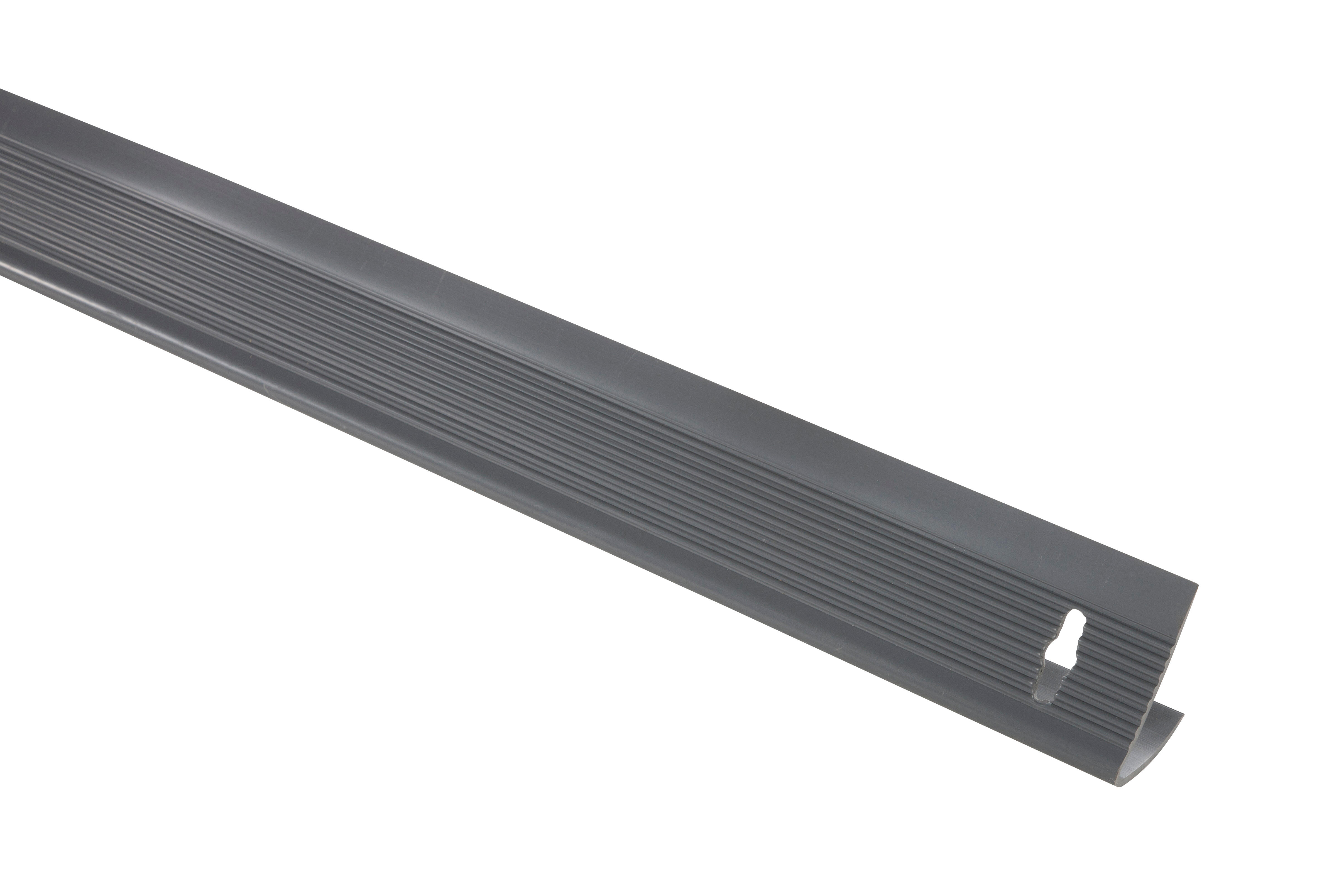 Nez de marche pvc gris strié à coller L.170 x l.6,50 cm  - 3