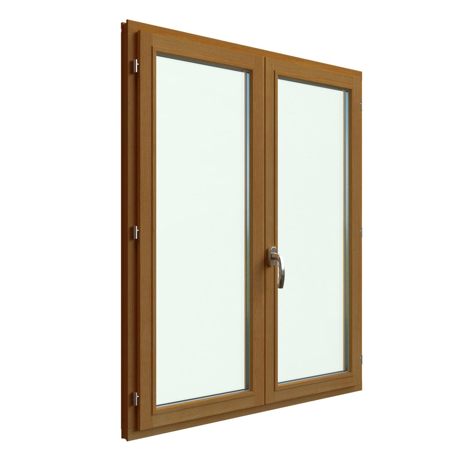 Fenêtre bois H.135 x l.100 cm ouvrant à la française 2 vantaux Pin - 5