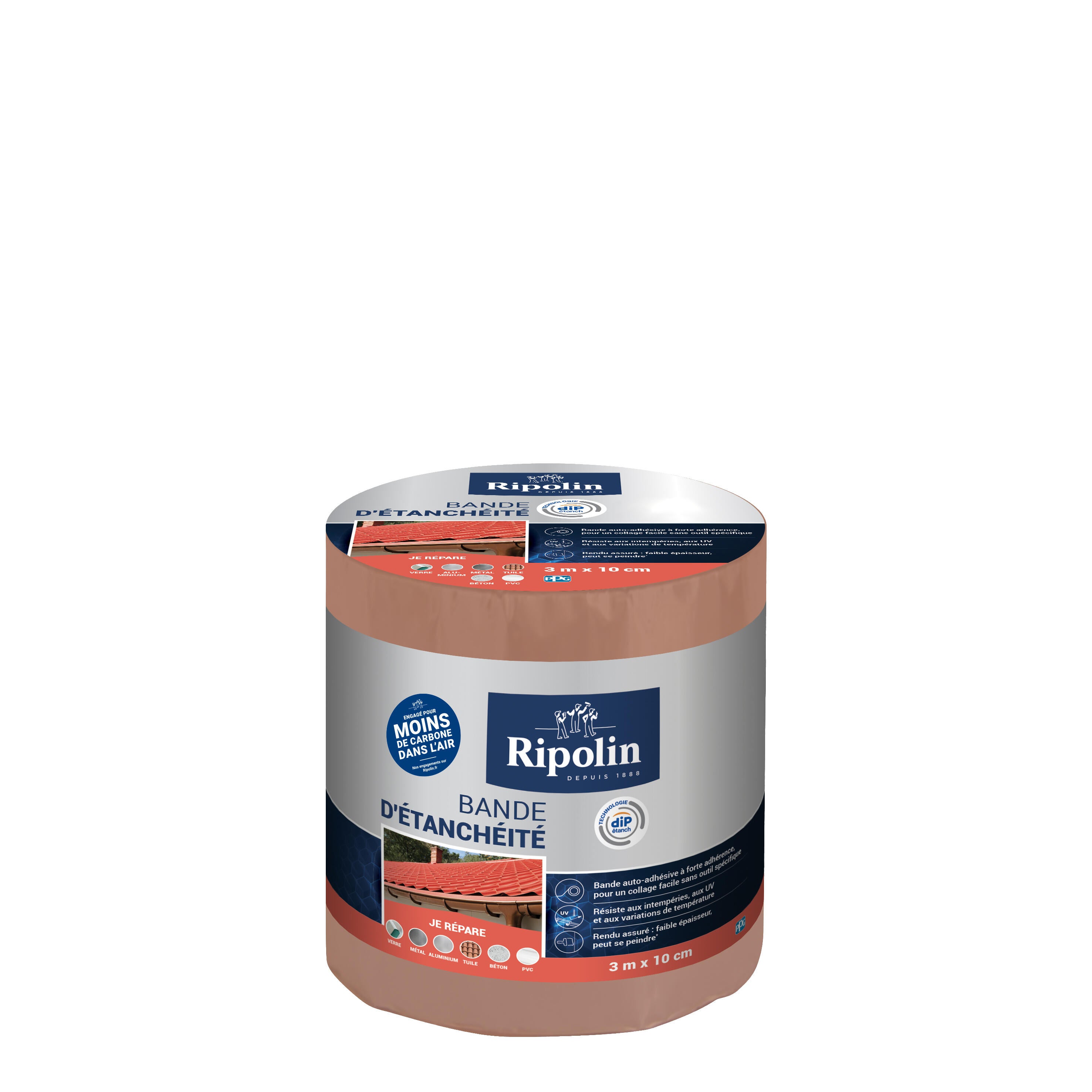Bandes d'étanchéité ant-fuites terre cuite Long.3 m x Larg.10 cm - RIPOLIN - 7