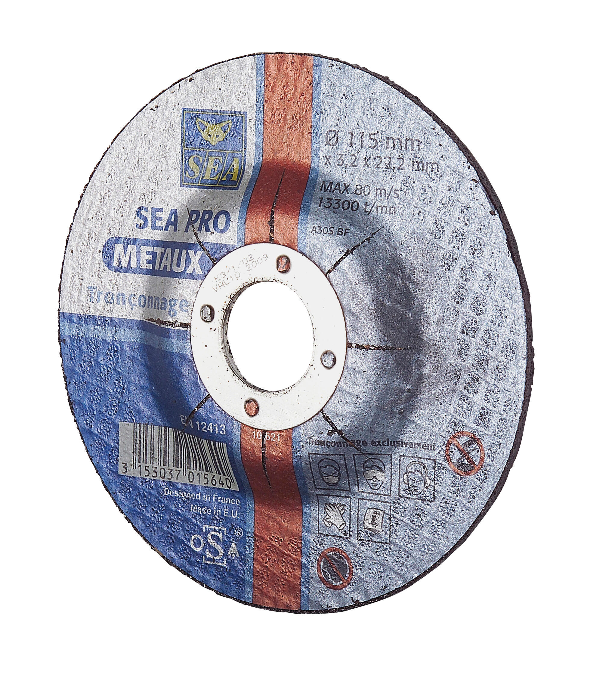 Disques à tronçonner pour métal Diam.115 mm lot de 5 - SEA - 2