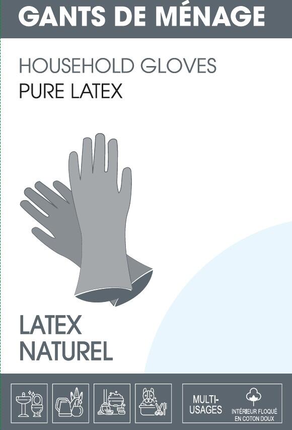 Gants de protection de ménage latex naturel T.M - ROZENBAL - 2