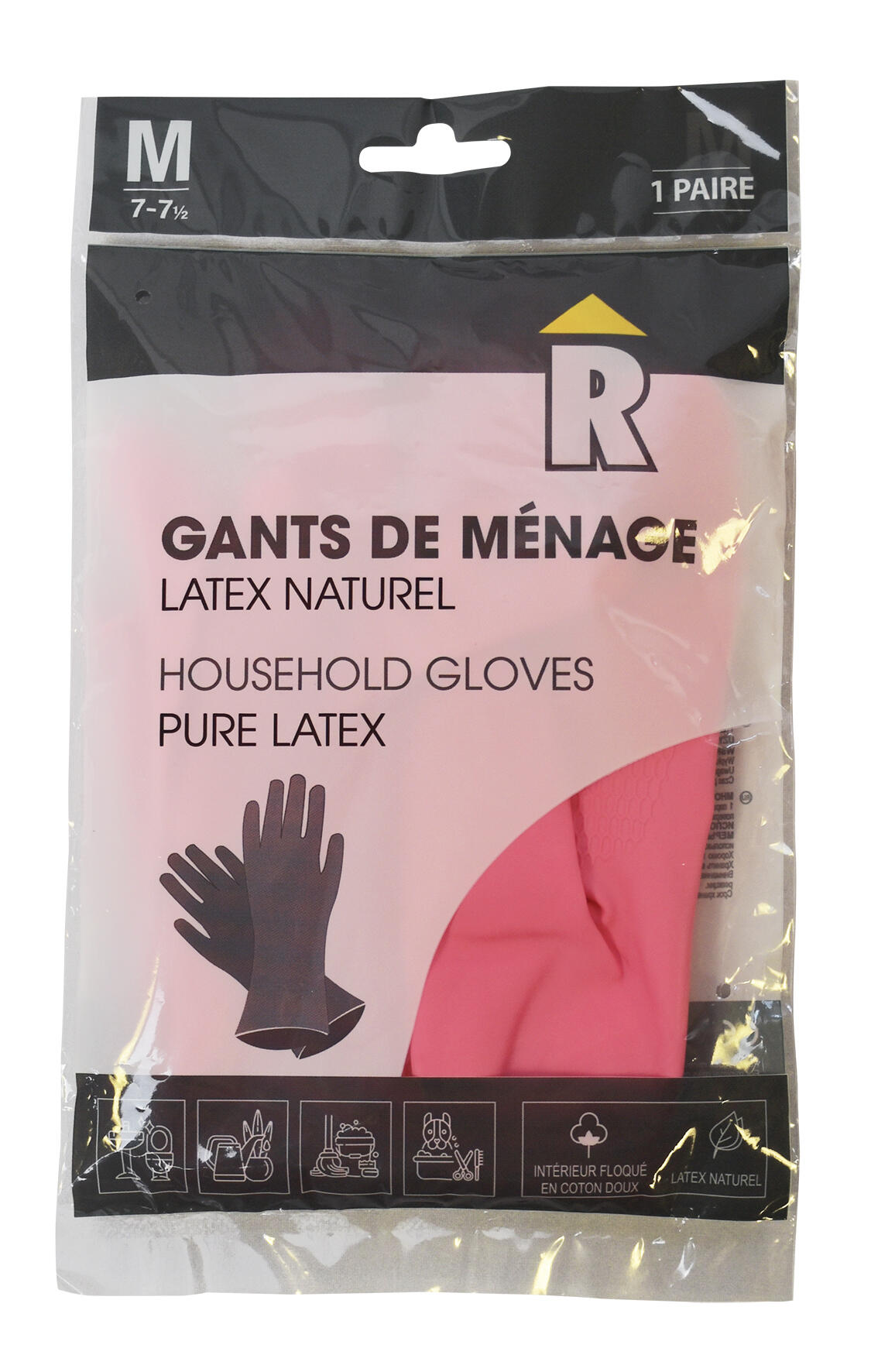 Gants de protection de ménage latex naturel T.M - ROZENBAL - 3