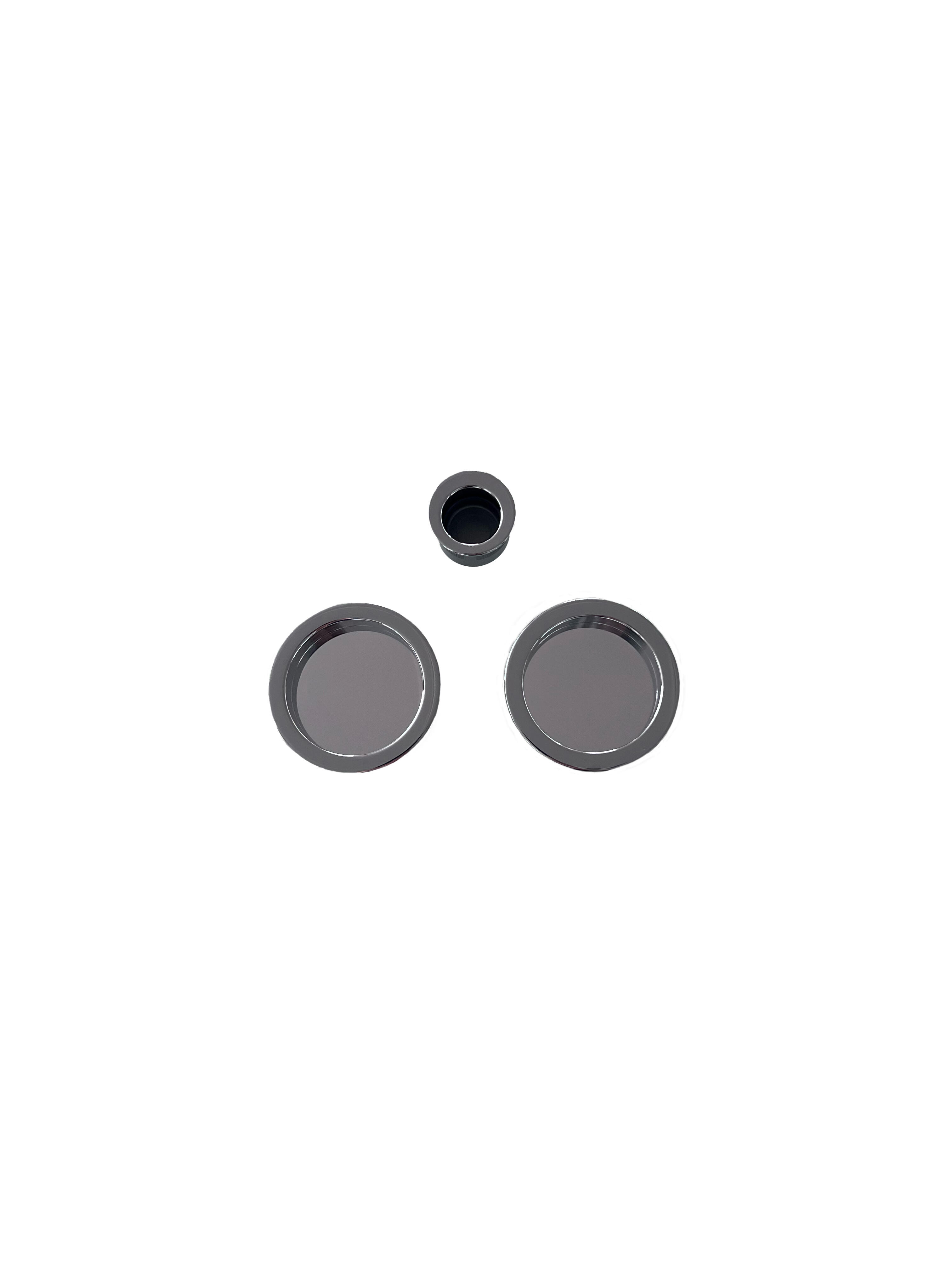 Poignée de porte coulissante ronde chrome poli - PROTEK - 2