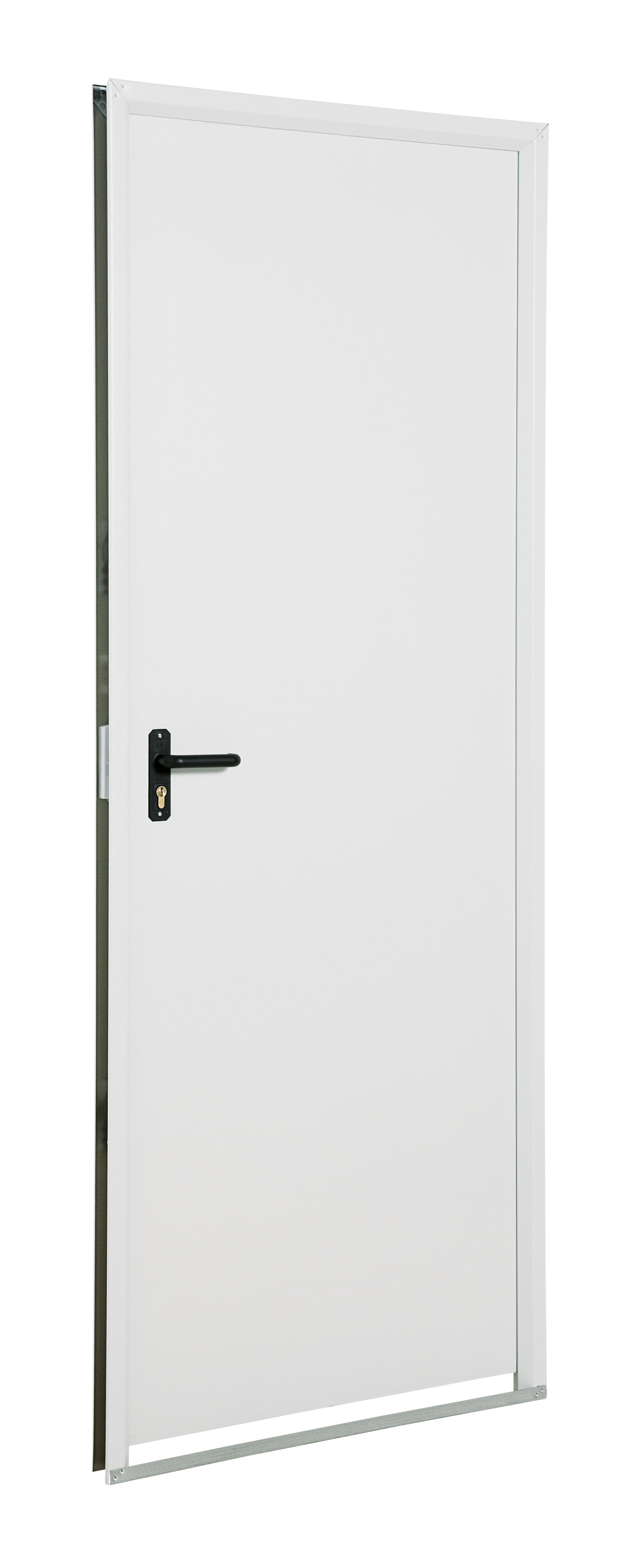 Porte de sécurité en acier blanc poussant droit H.200 x l.89 cm - 2