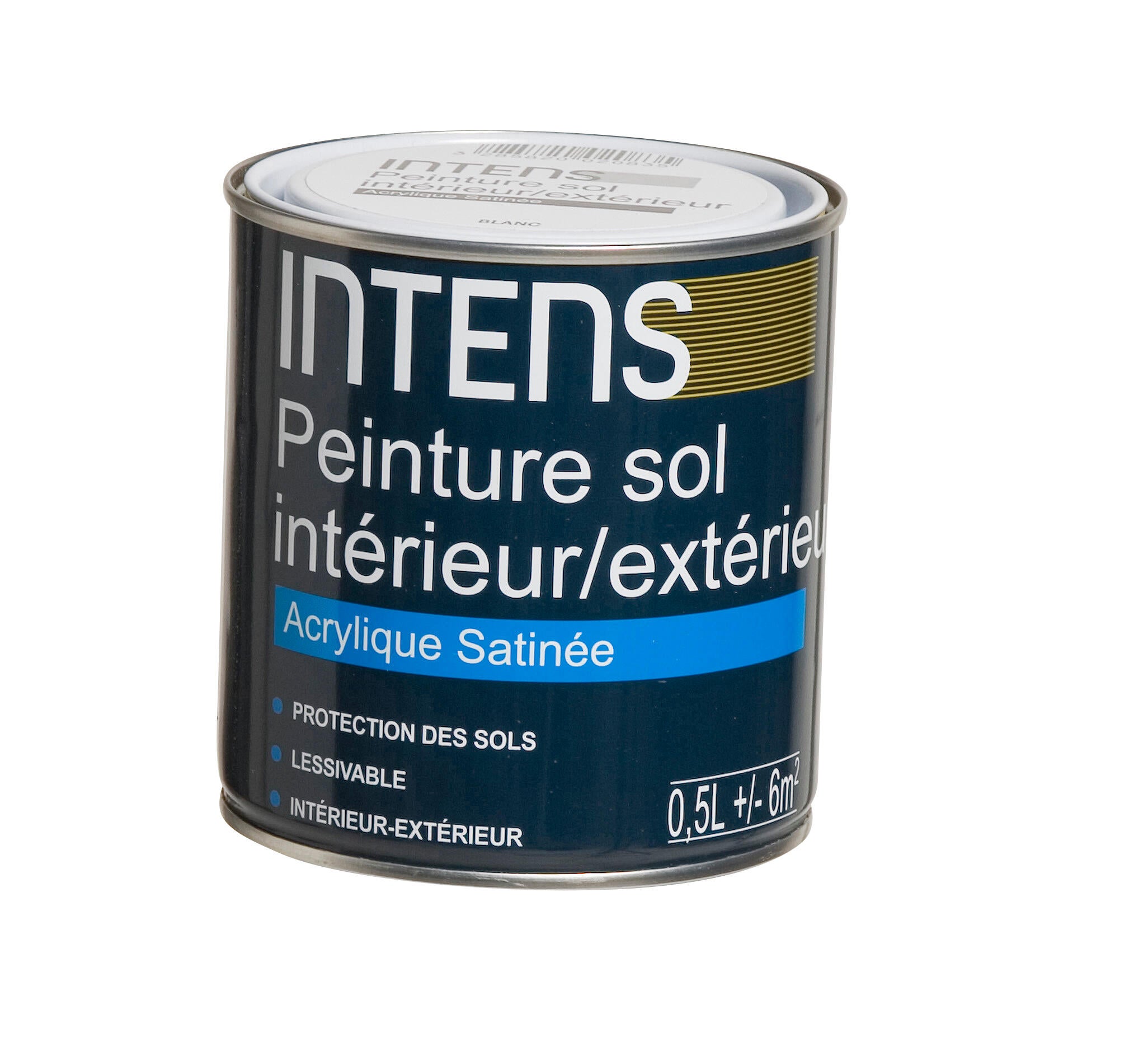 Peinture sol acrylique satinée blanc 0,5 L - INTENS - 2